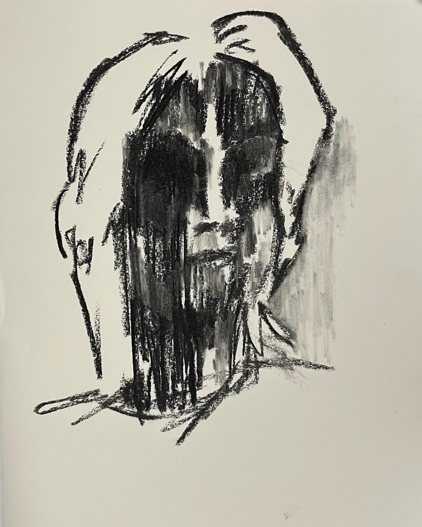 Untitled, 2023, Charcoal on paper, 29.7 x 21 cm