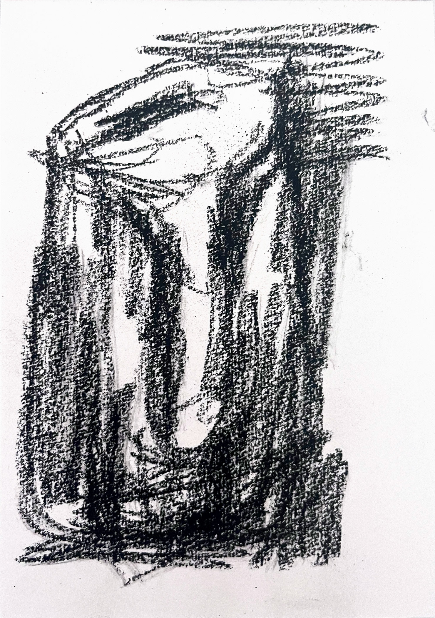 Untitled, 2026, Charcoal on paper, 29.7 x 21 cm
