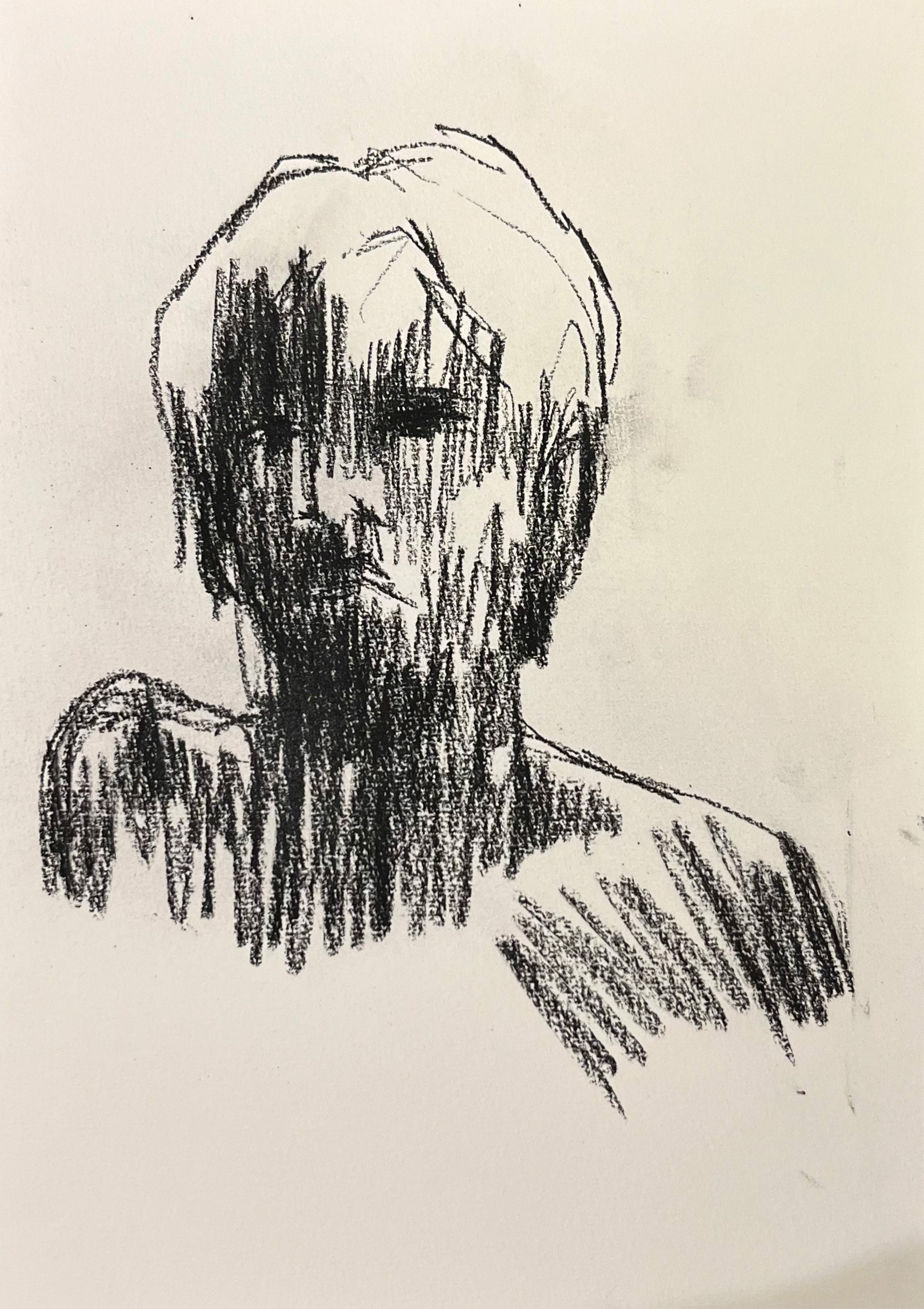 Untitled, 2024, Charcoal on paper, 29.7 x 21 cm