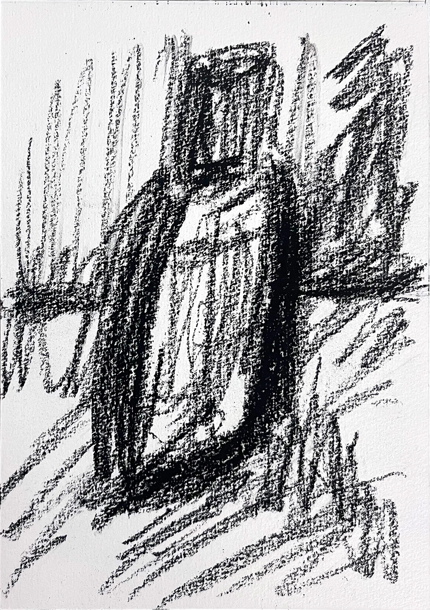 Untitled, 2026, Charcoal on paper, 21 x 14.8 cm