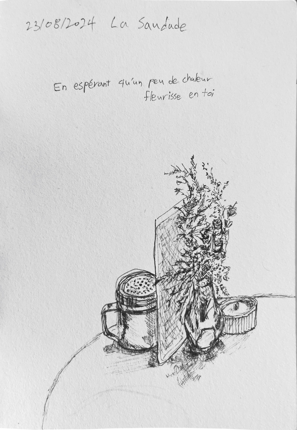 Untitled, 2024, Archival ink on paper, 14.8 x 10.2 cm