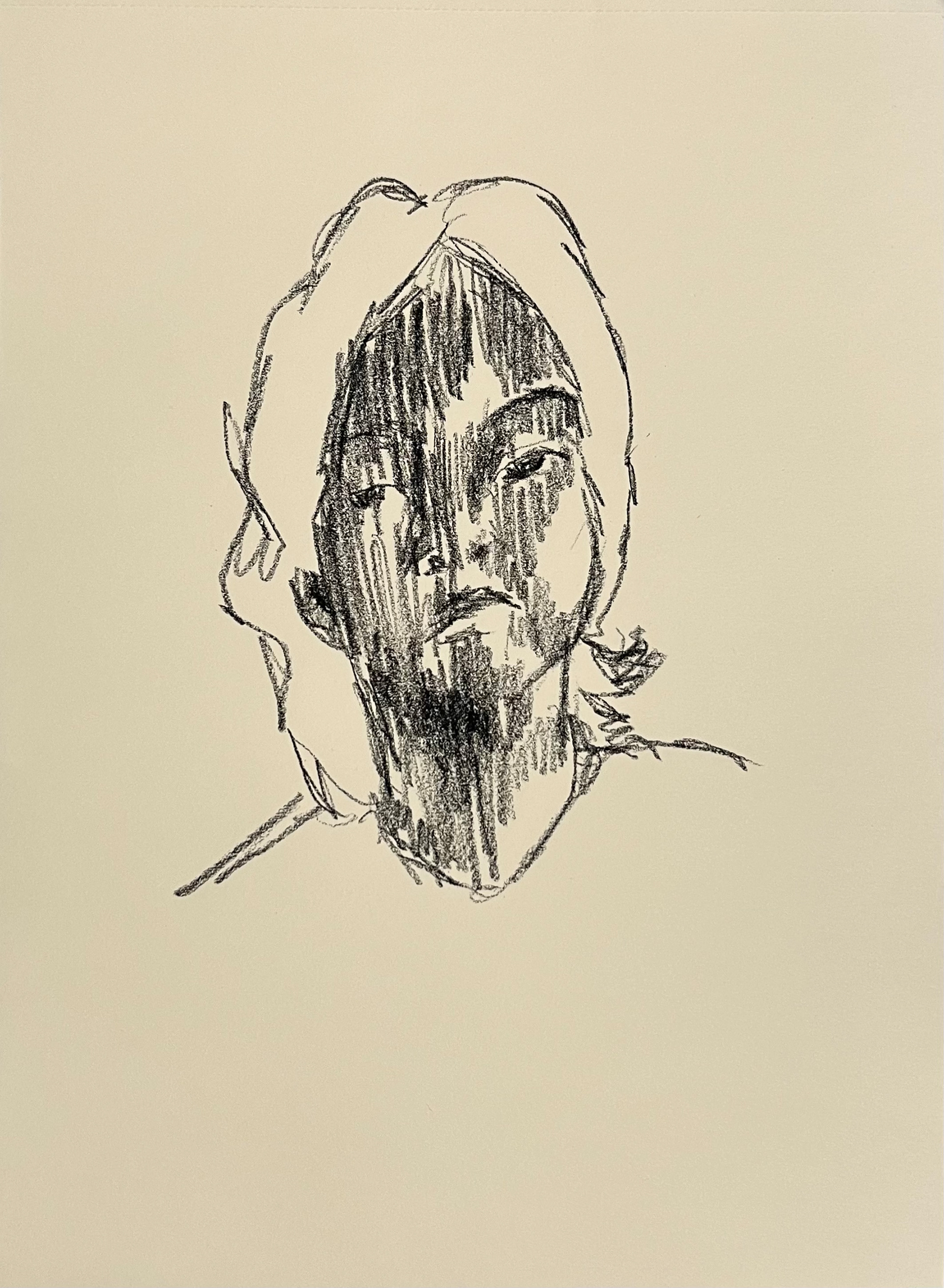 Untitled, 2023, Charcoal on paper, 29.7 x 21 cm