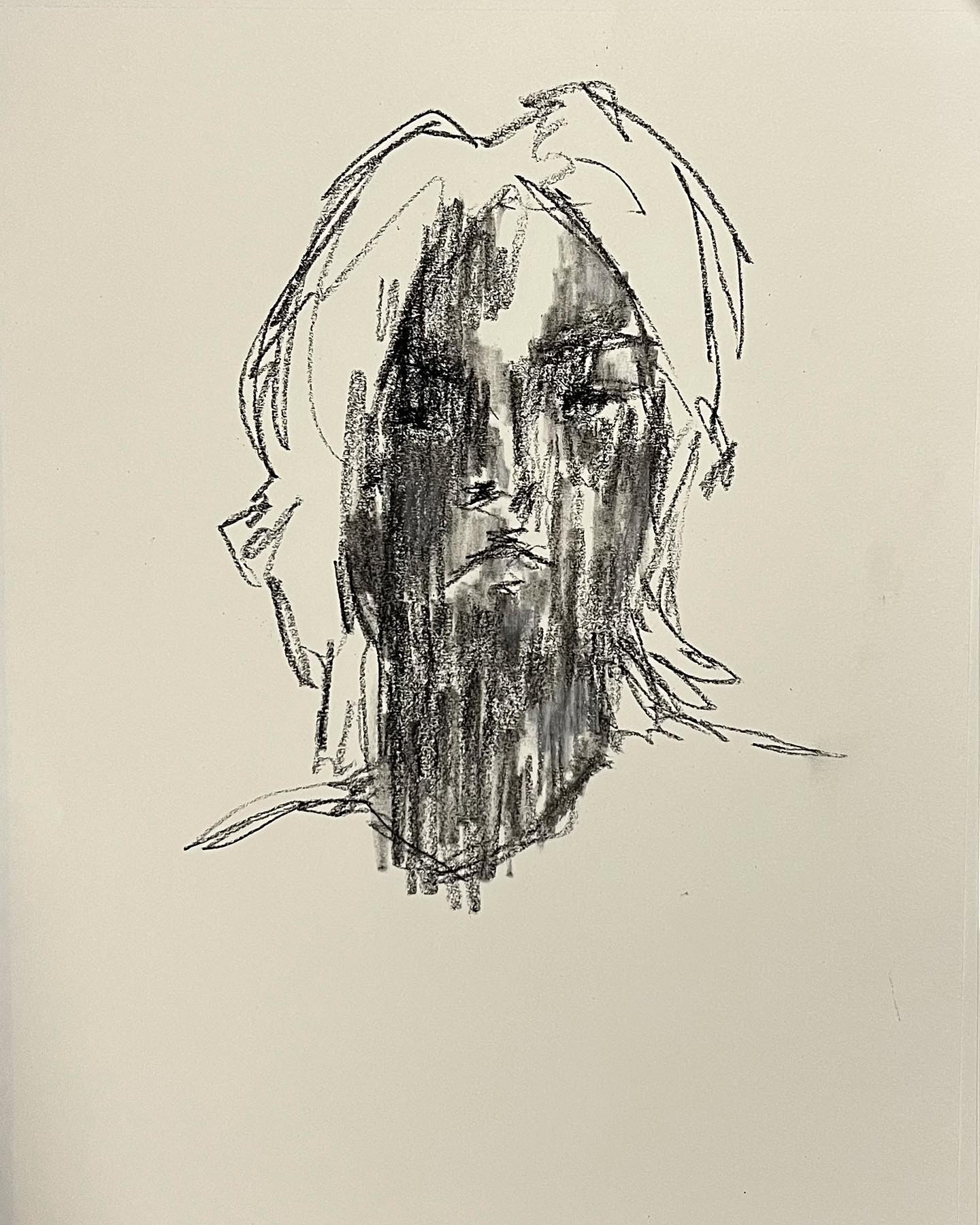 Untitled, 2023, Charcoal on paper, 29.7 x 21 cm