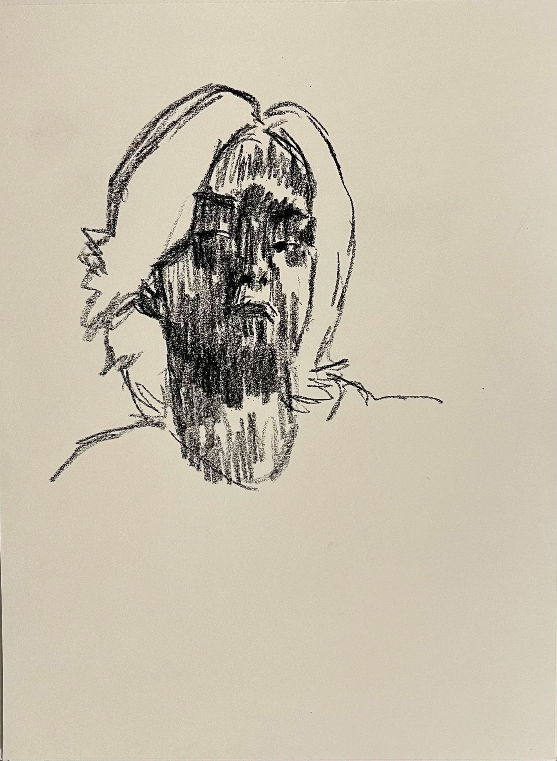 Untitled, 2023, Charcoal on paper, 29.7 x 21 cm