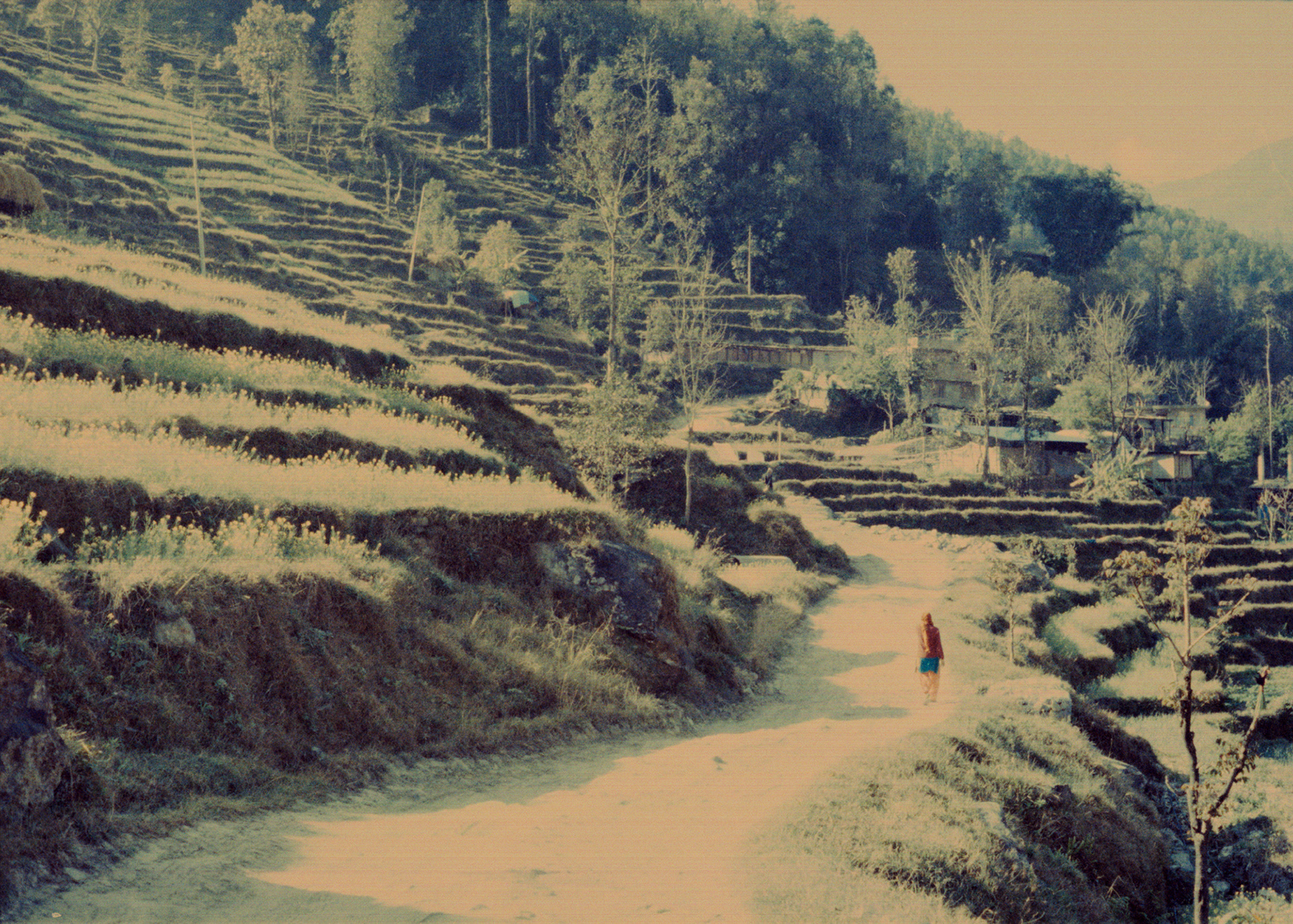 A woman walking to her village in the Sindhupalchowk-district.