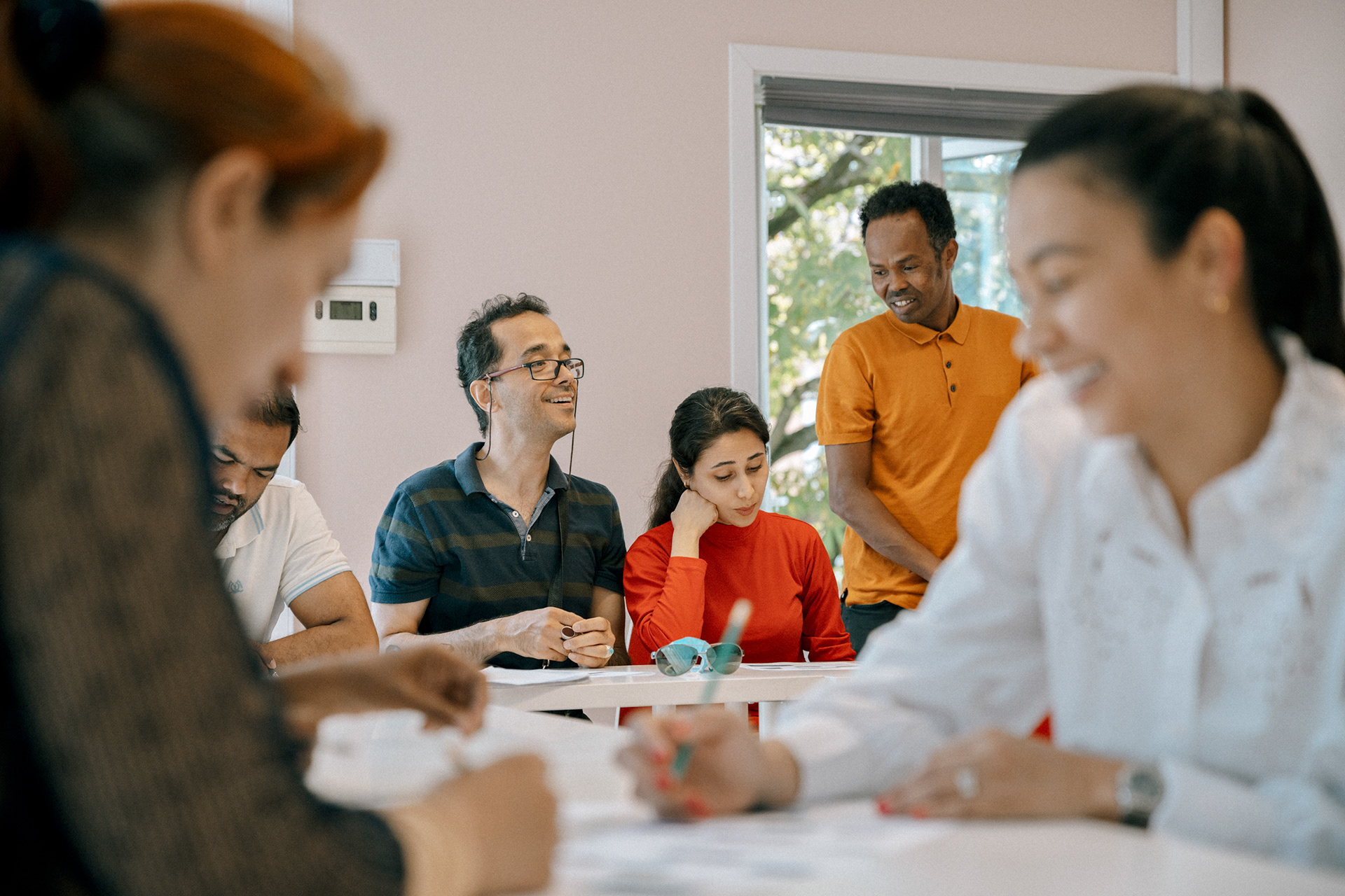 Norwegian language course at Caritas.  For Adresseavisen -  Trondheim, 2021.   