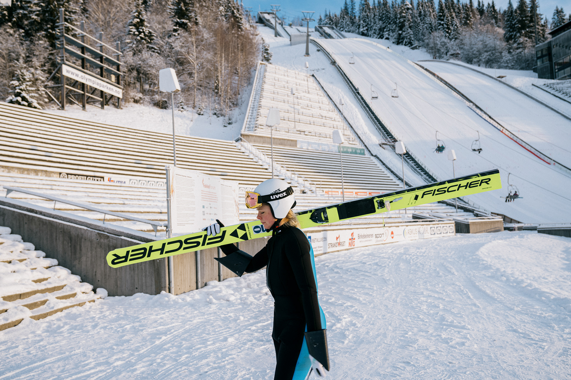 Ski jumper Maren Lundby.  For NRK -  Lillehammer, 2022.
