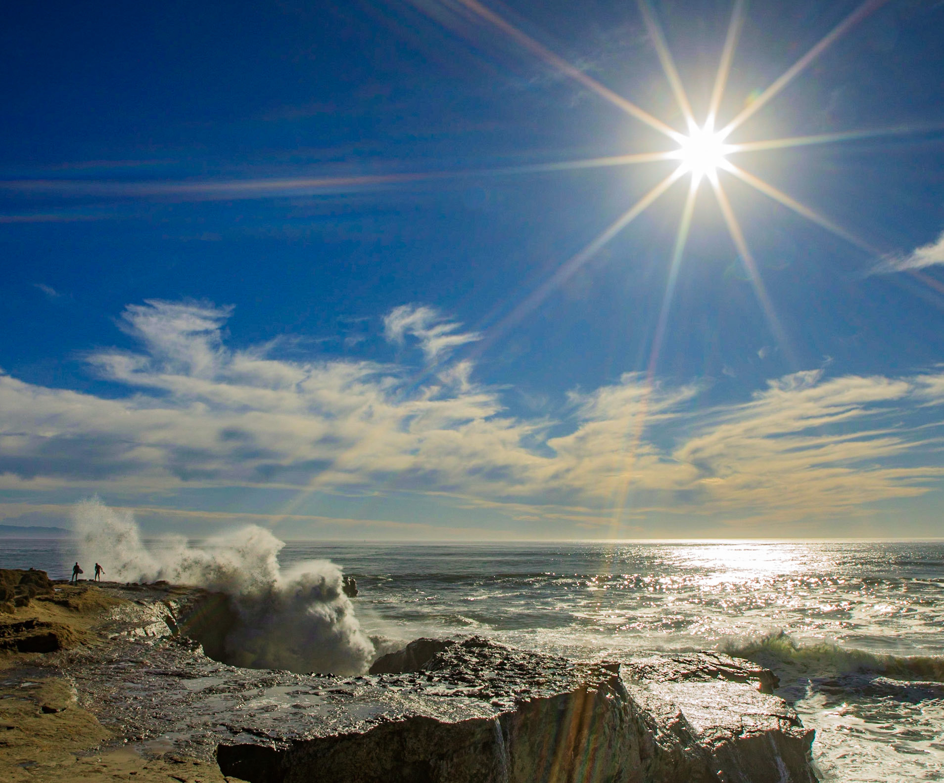 Waves crashing over Lighthouse Point