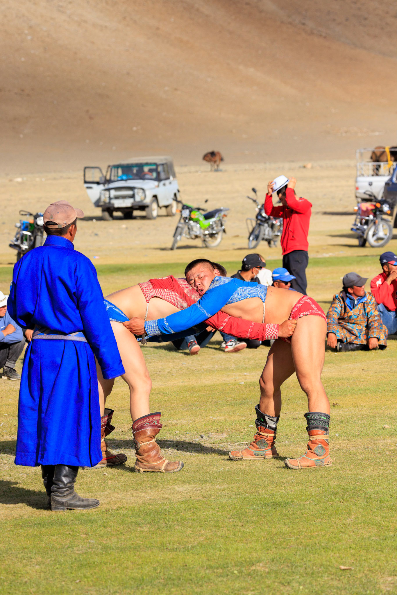 Giving each other a super wedgie