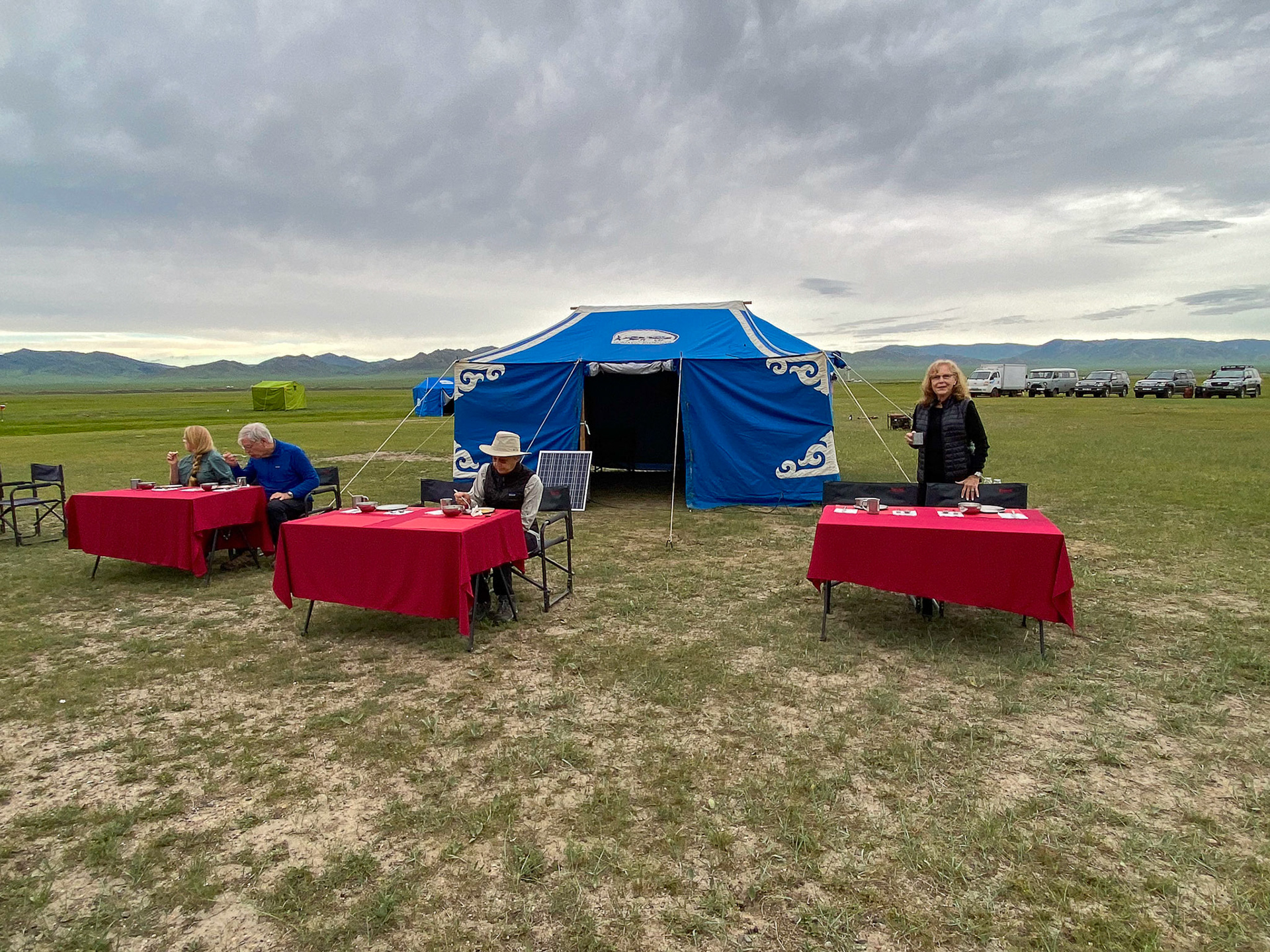This is our dining tent, good weather allows us to eat outside