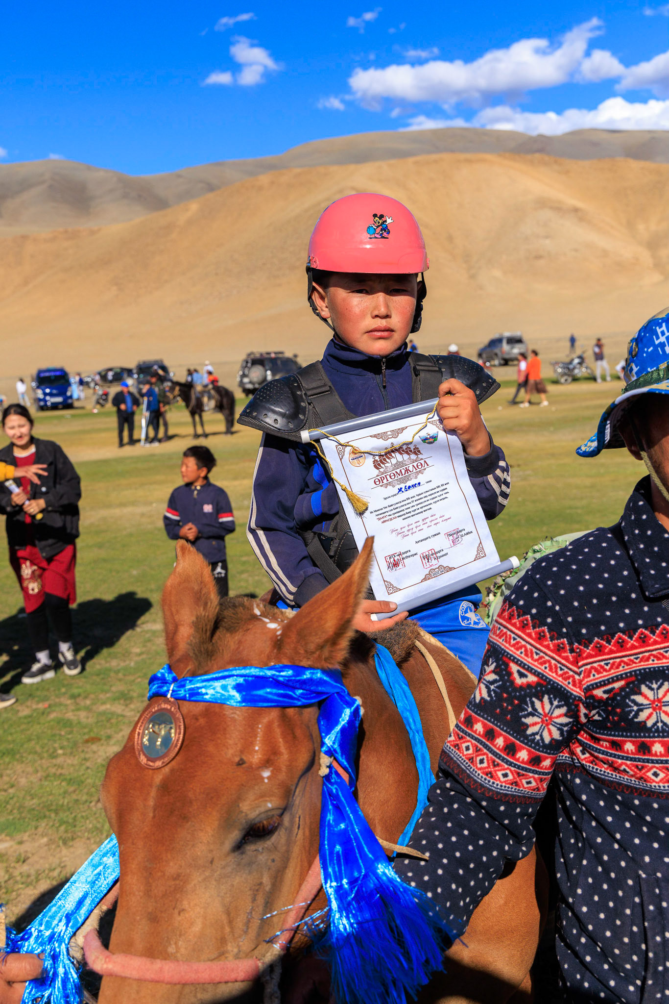 Horse, rider and award