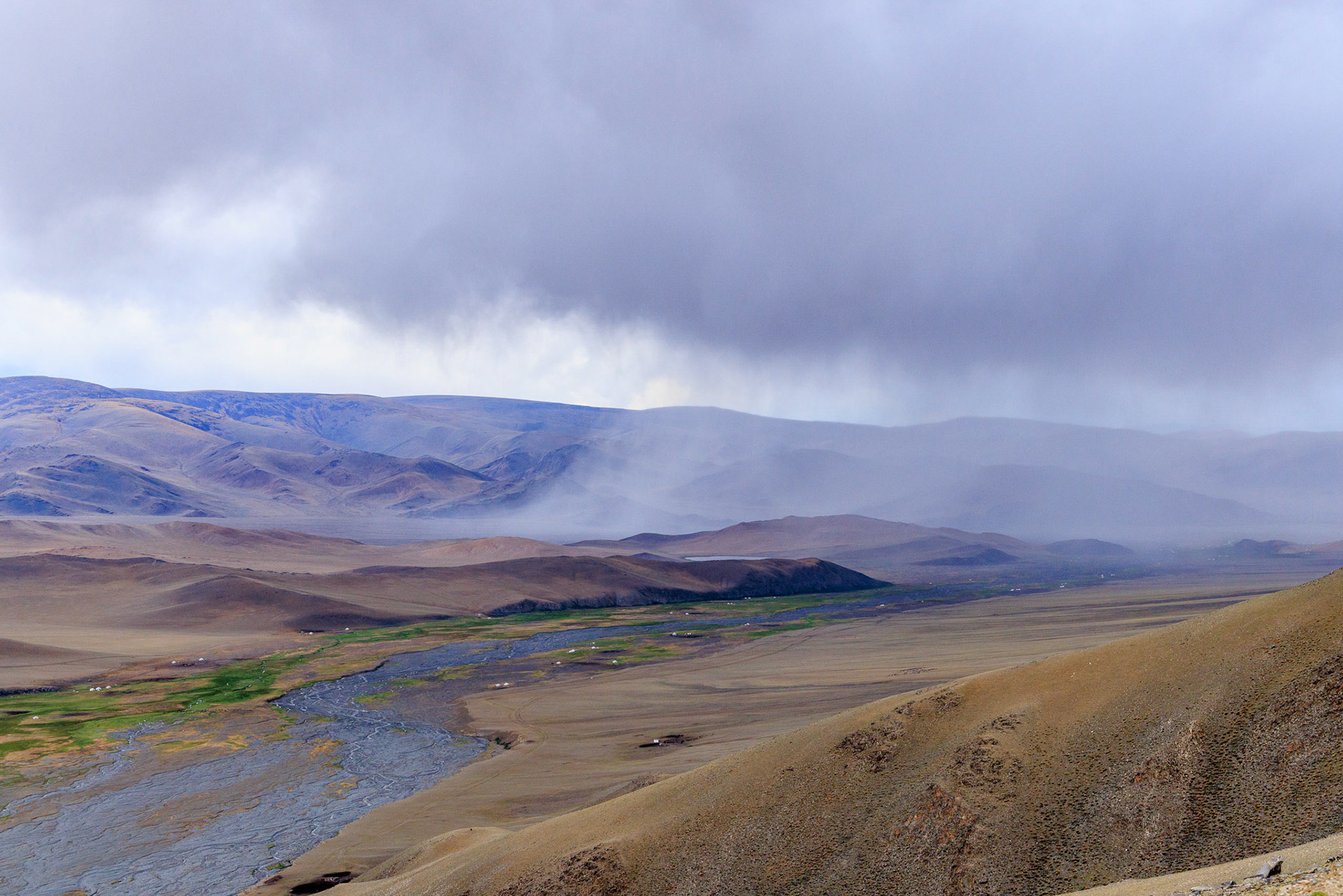 heading back to our Ger, we just missed being in a large down pour