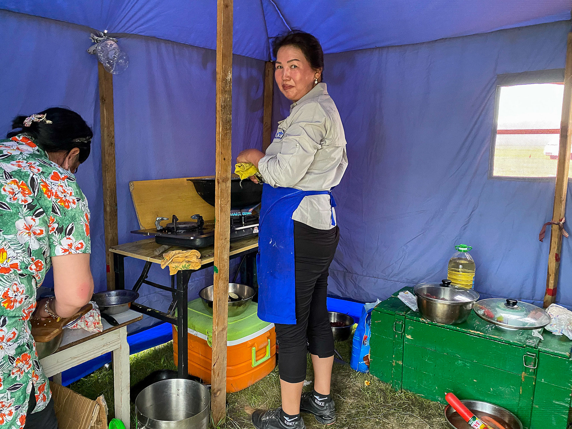 The cooks and the cook tent. It is amazing the , meals they could prepare in these facilities