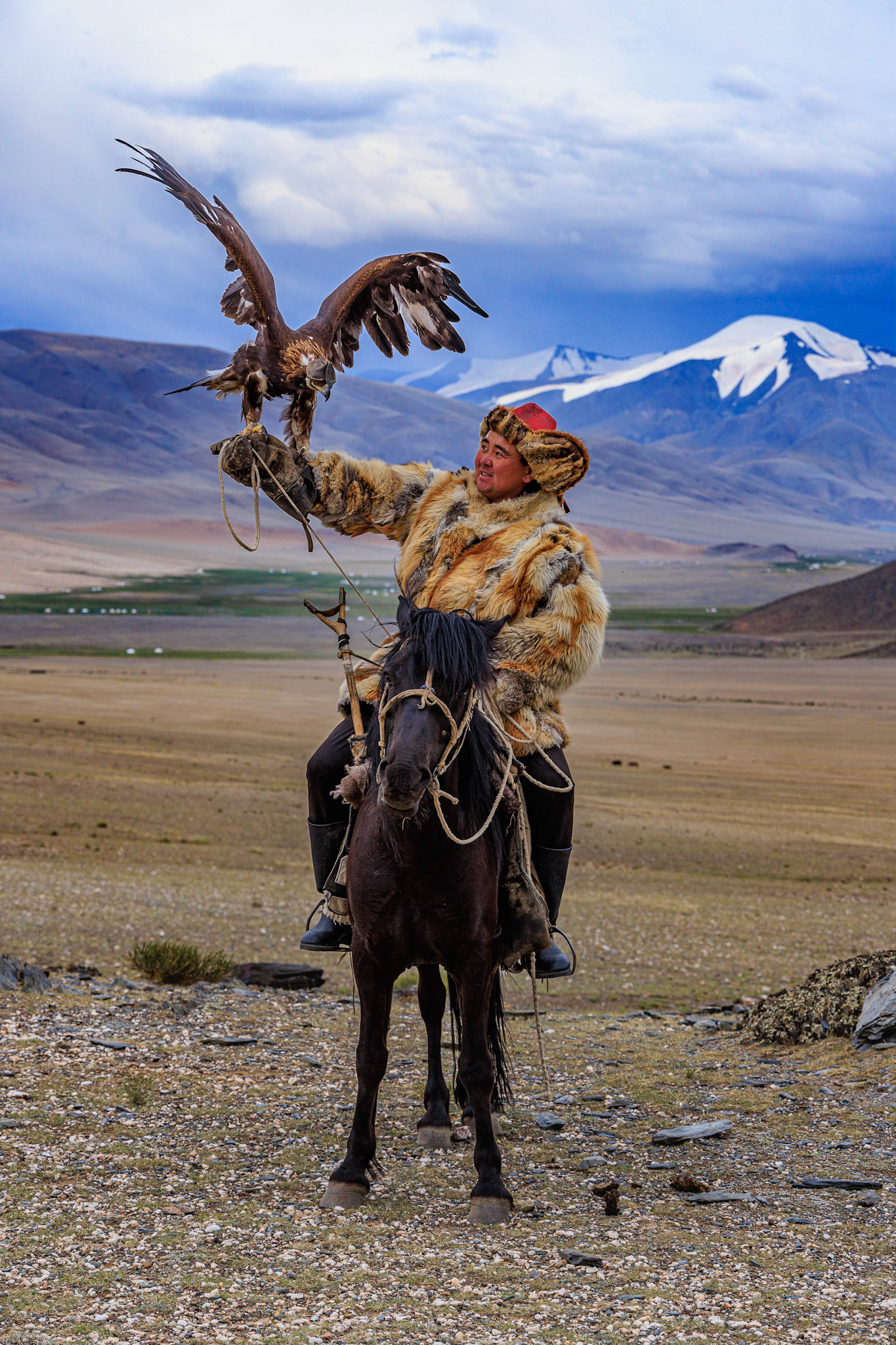 Serikjan with his eagle