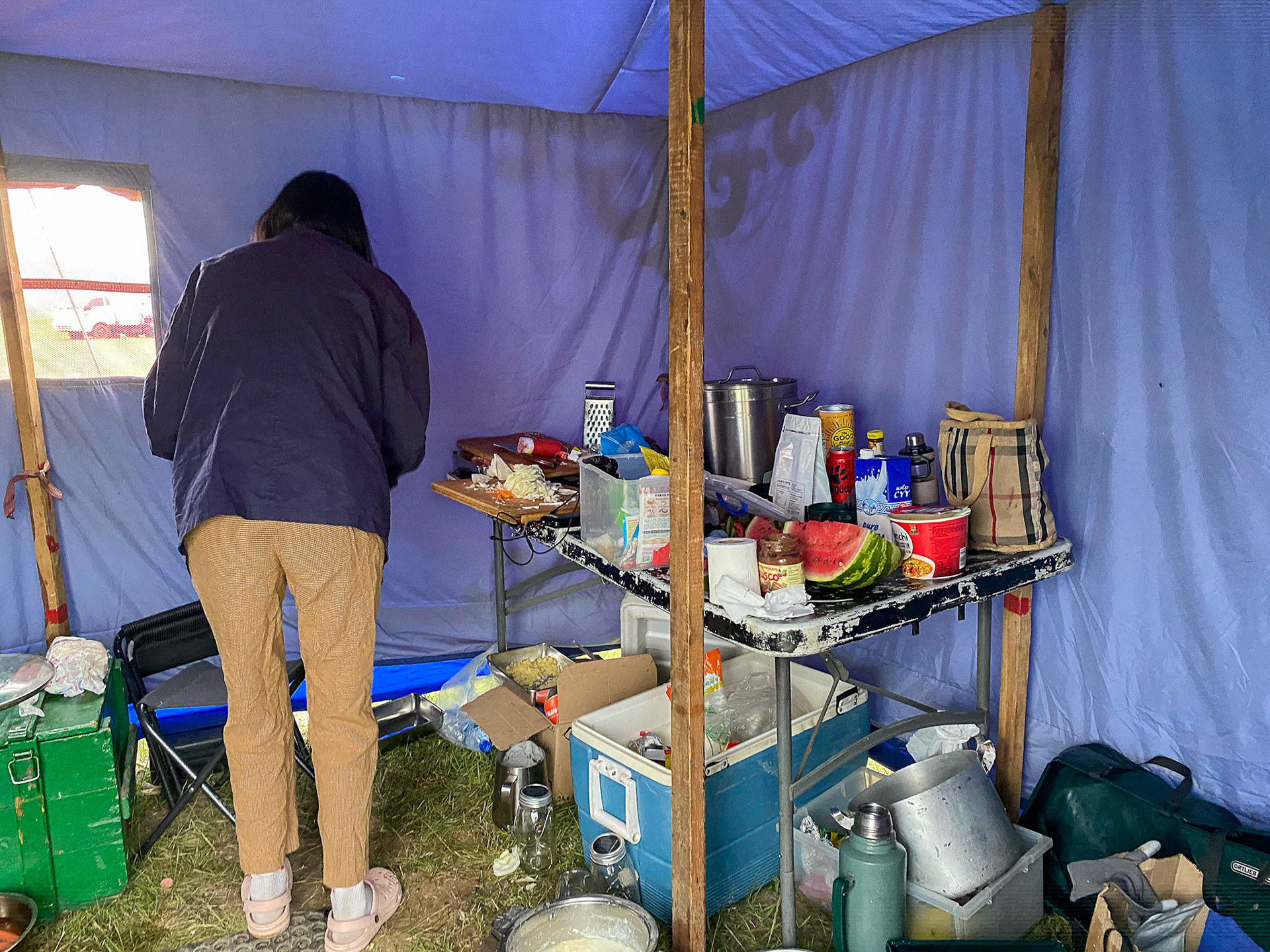 The cooks and the cook tent. It is amazing the , meals they could prepare in these facilities