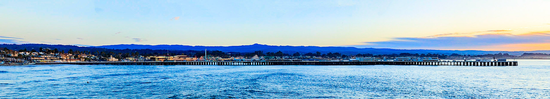 The Santa Cruz Wharf from Westcliff Drive, early in the morning