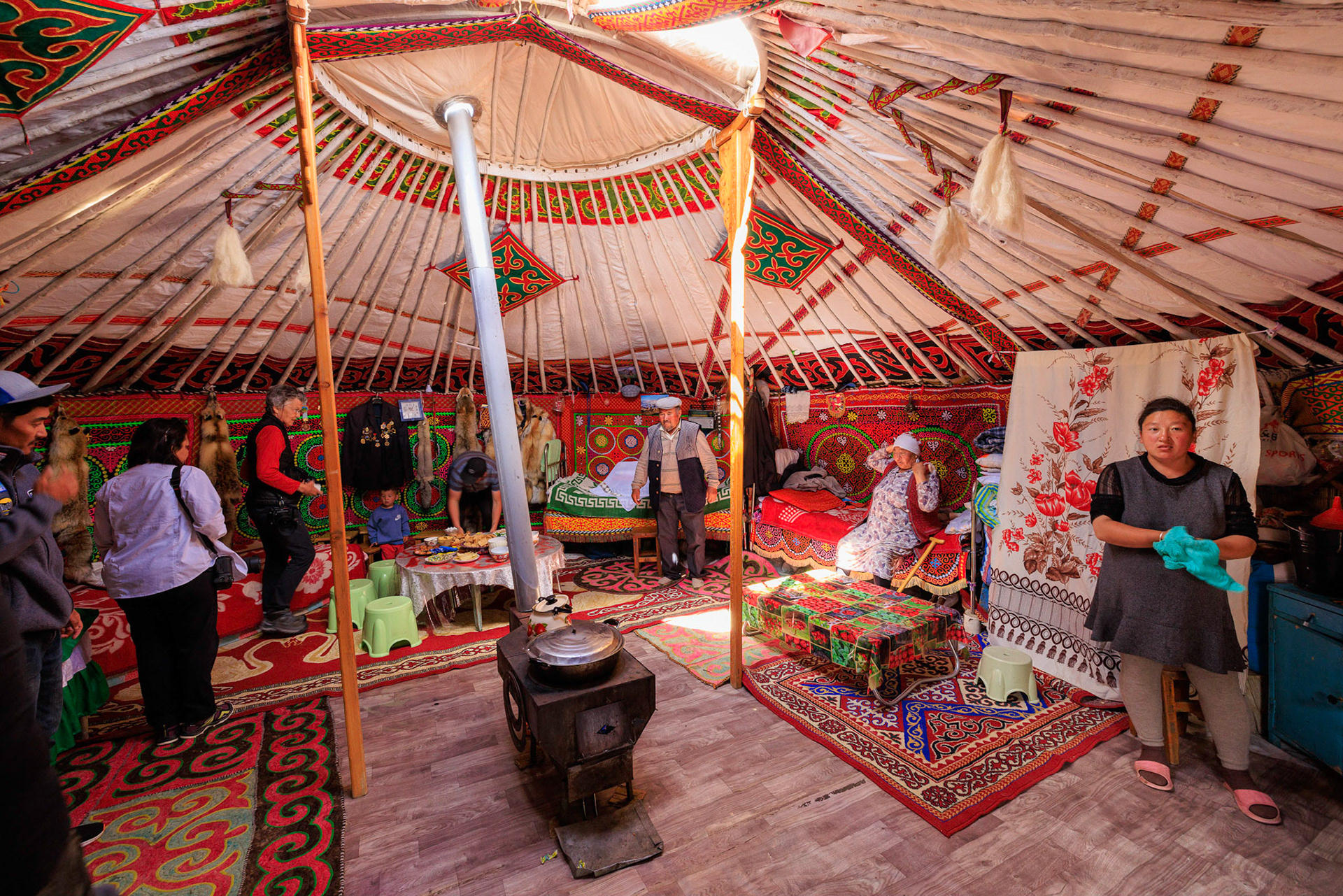 Home ( Ger) of Eagle Hunter Sailua & his family. Women's things on right and men's things on left