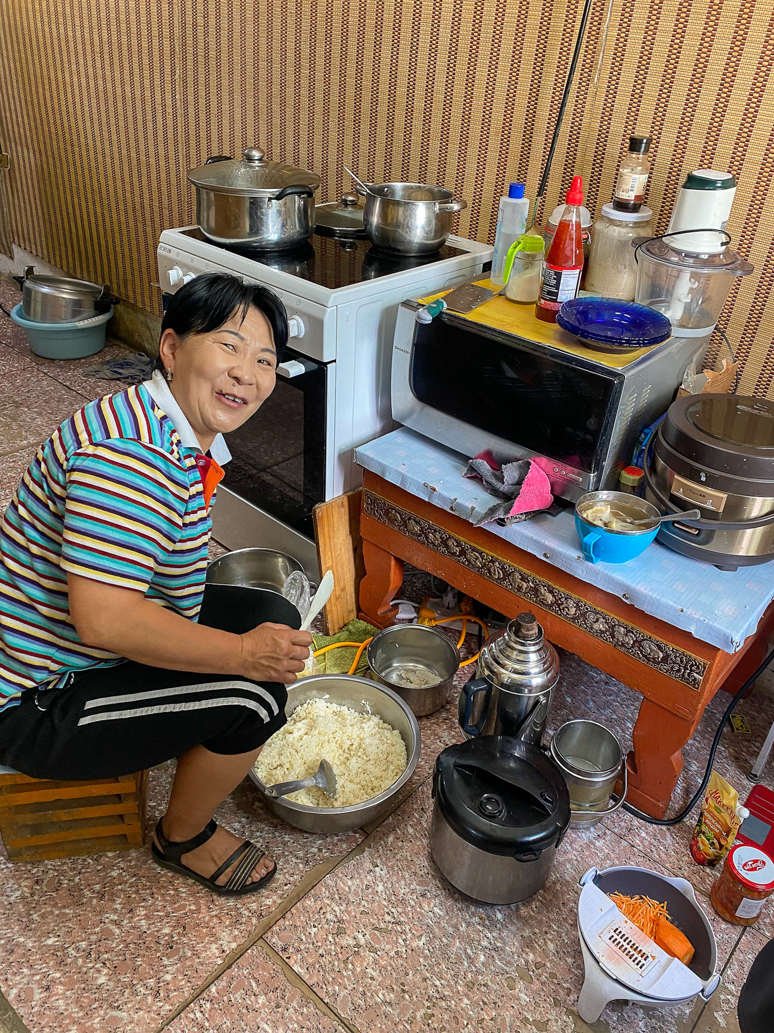 Cook and her kitchen, she made a great lunch for us