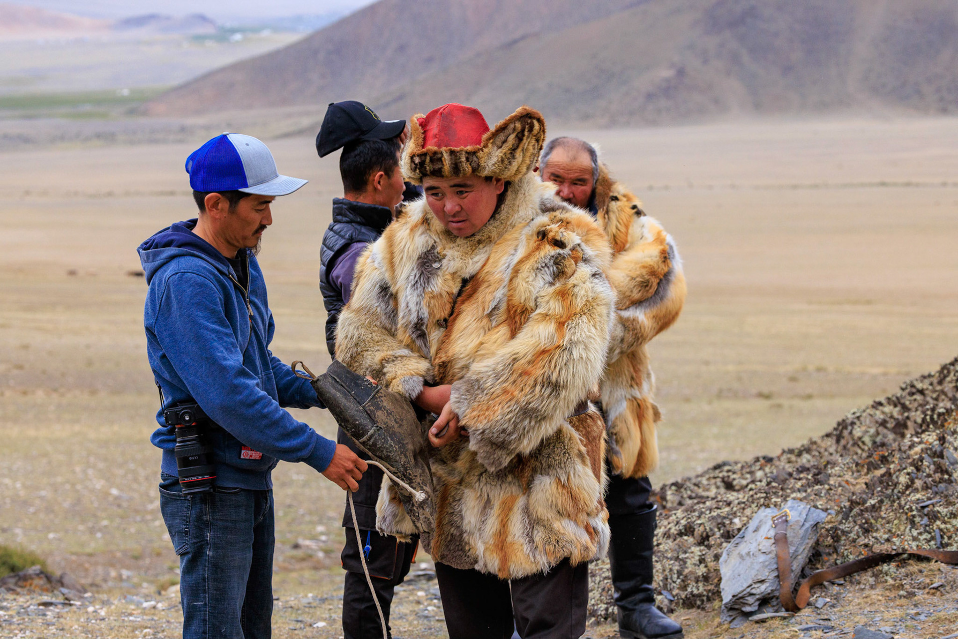 Getting dressed in hunting attire