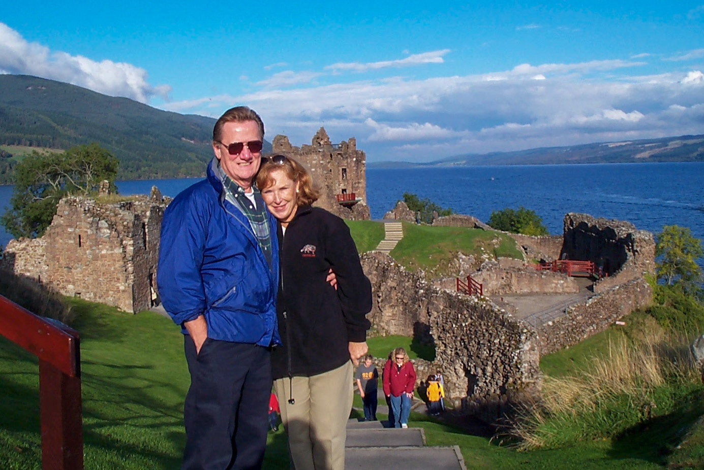 Castles of Scotland -  Ruins of Urquhart Castle. Loch Ness, home of Nessie in the background