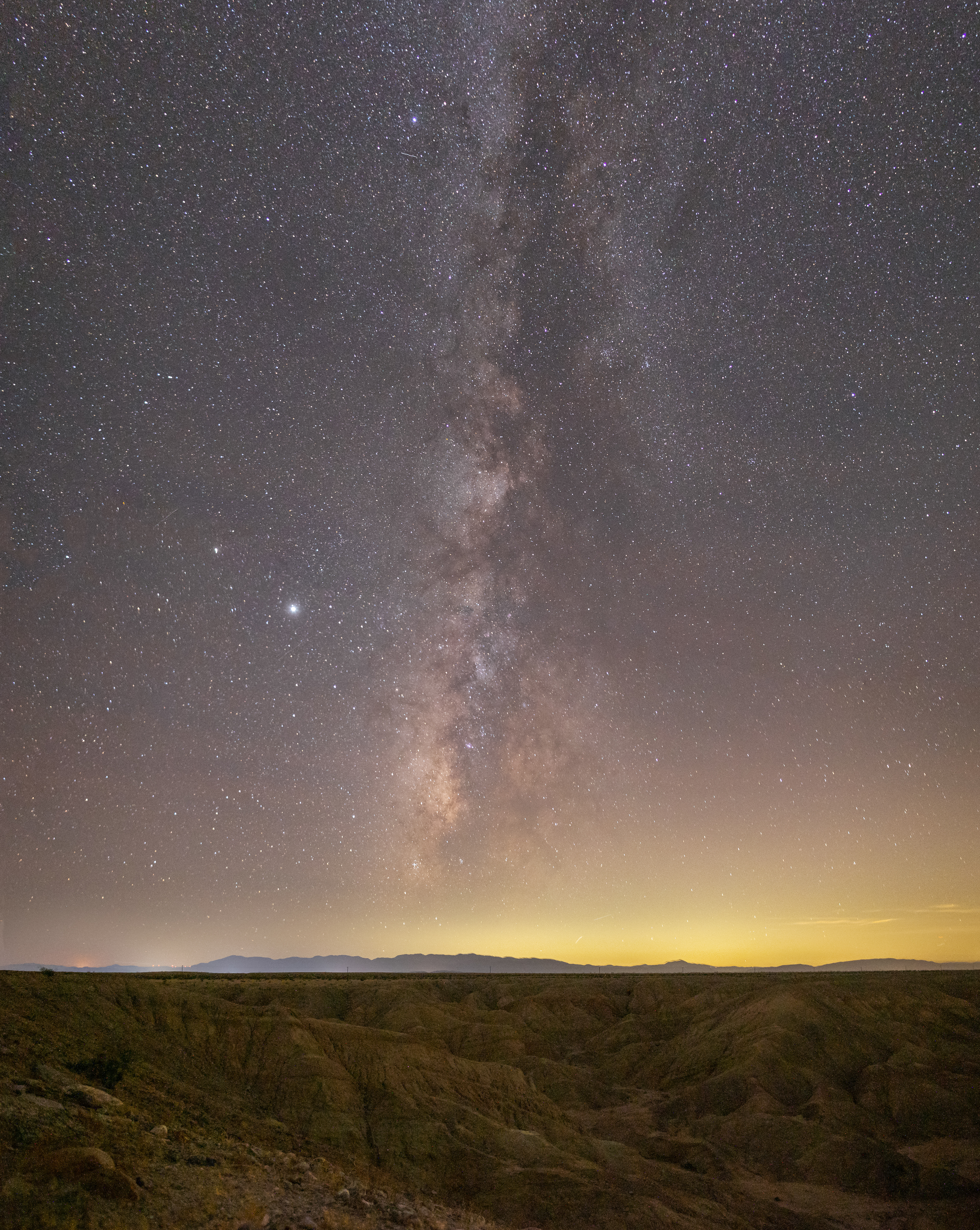 The Milky Way stands tall over Anza Borrego State Park, weeks before the conjunction of Jupiter and Saturn.