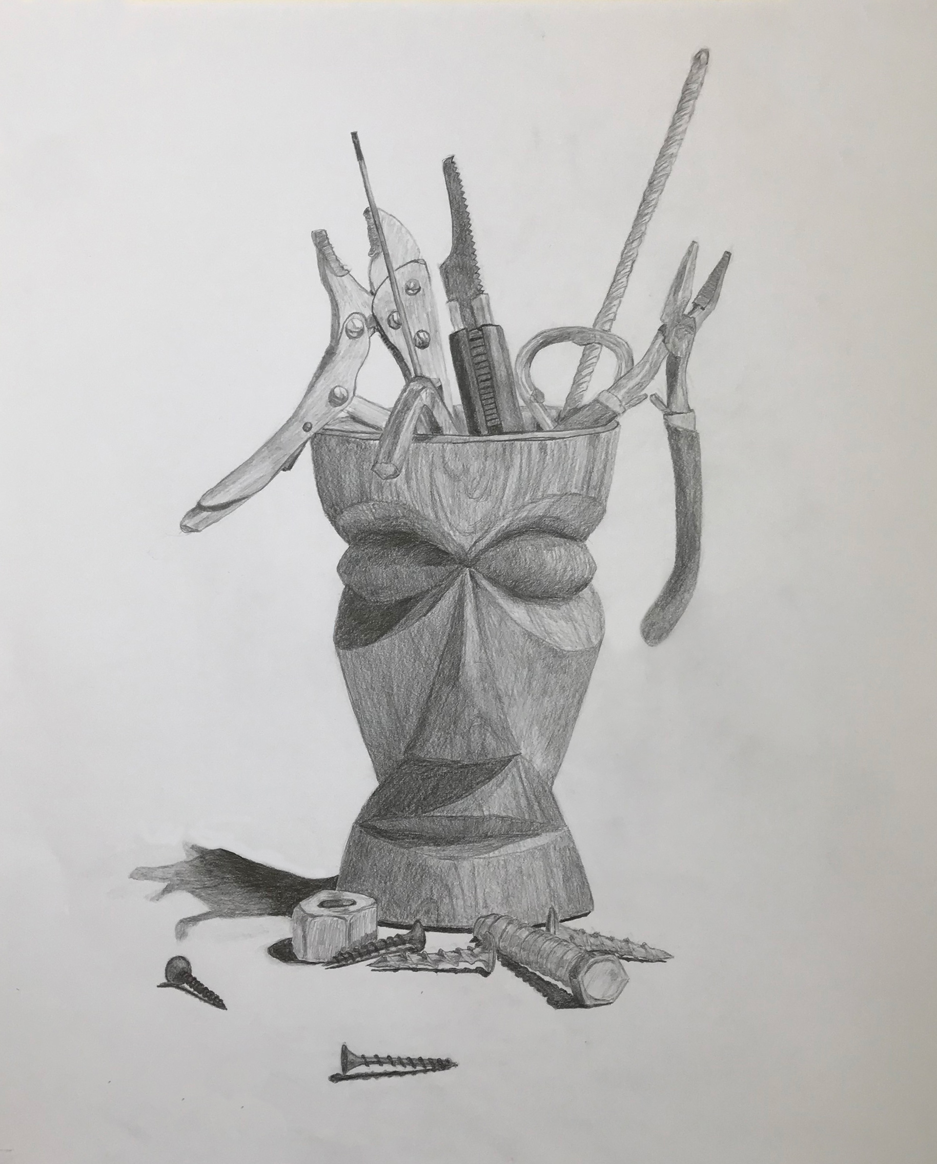 Tiki Head (Pencil Drawing)