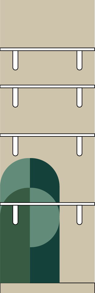 Illustrated preview of mural design (shelf wall)