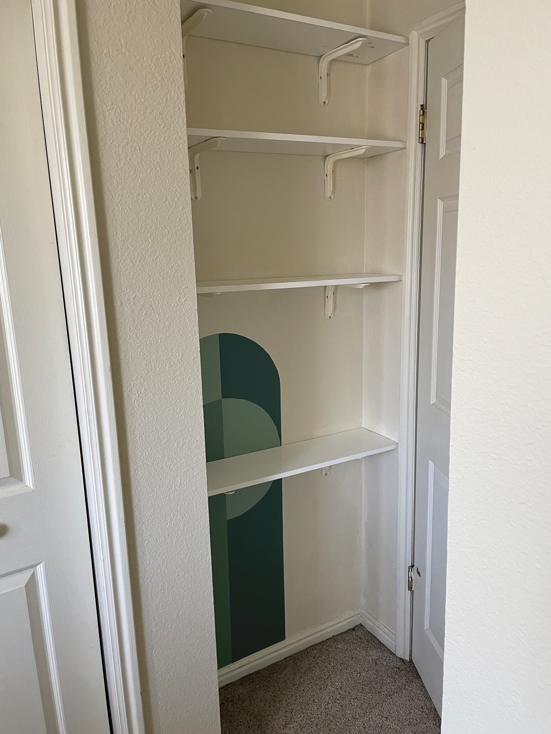 Completed shelf wall