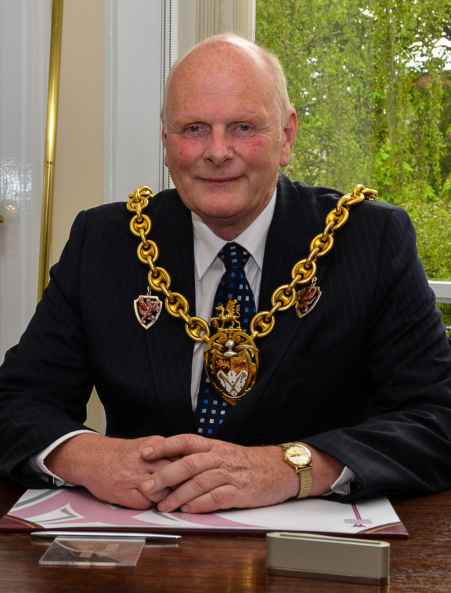 Ian Roberts, Proprietor of Ceiriog Home'N Wear, County Councillor and Mayor of Wrexham. 2013
