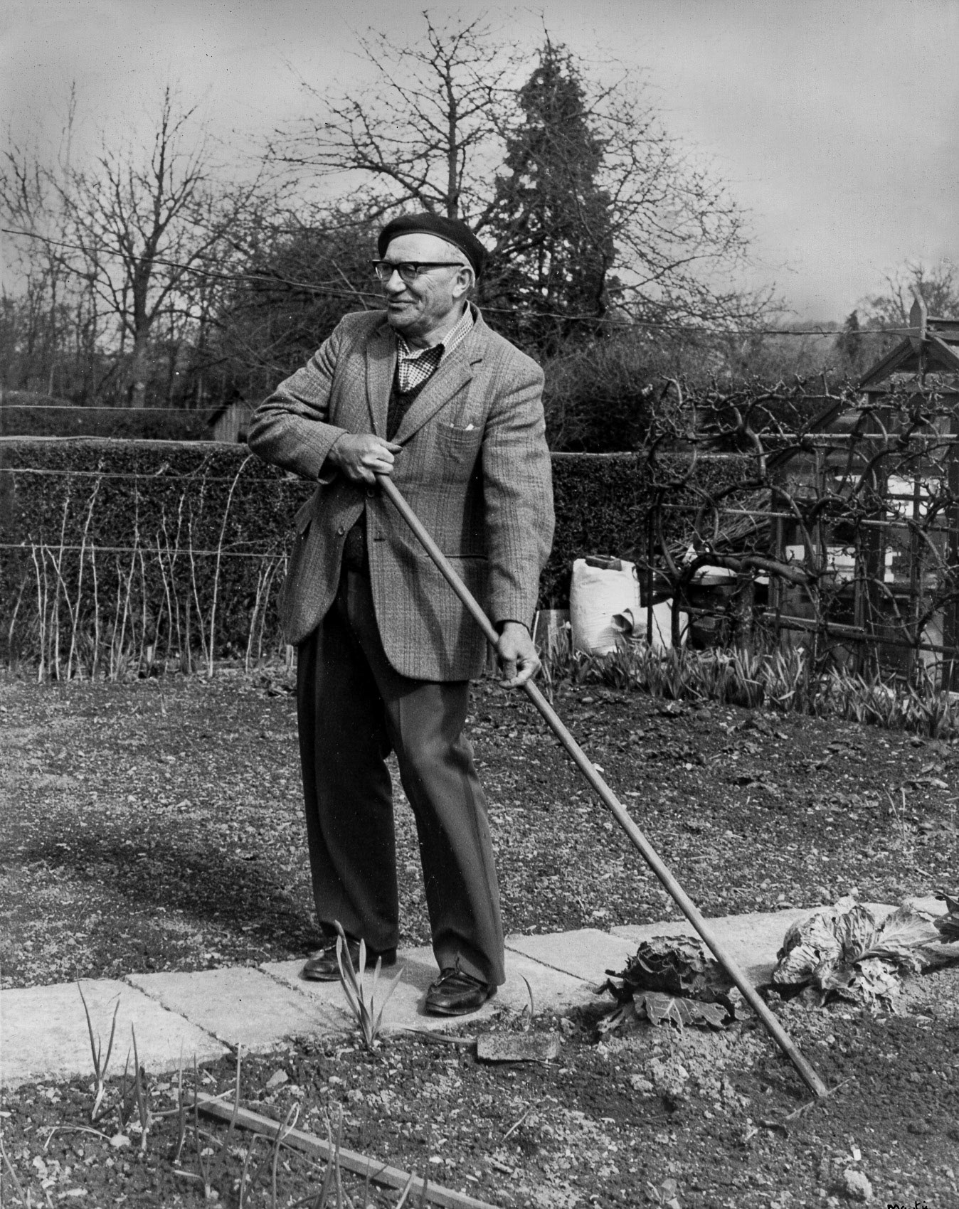 George Wright in his garden. A Normandy Vetran 1987