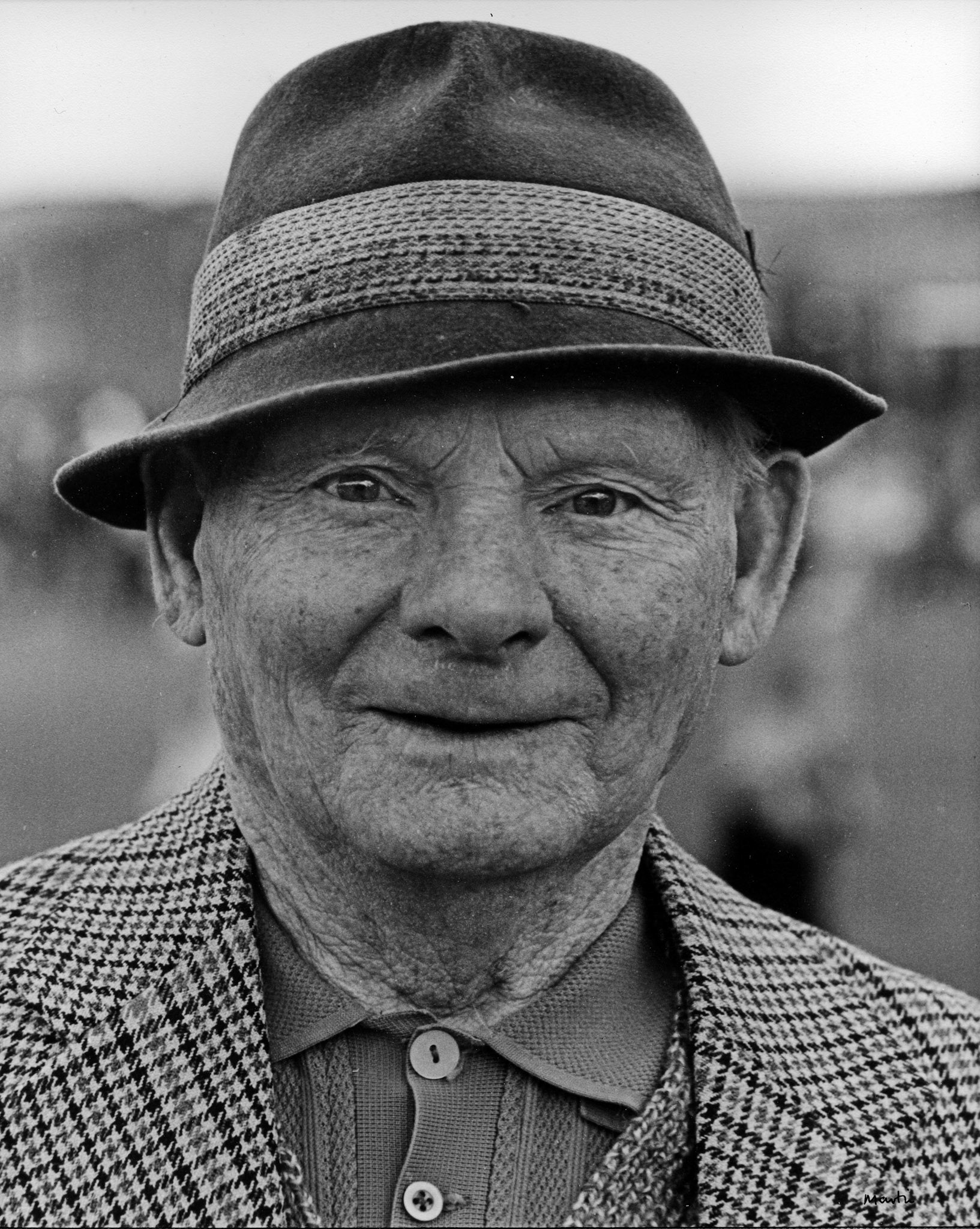 George  Davies. Frequently seen walking his small white dog 1984.
