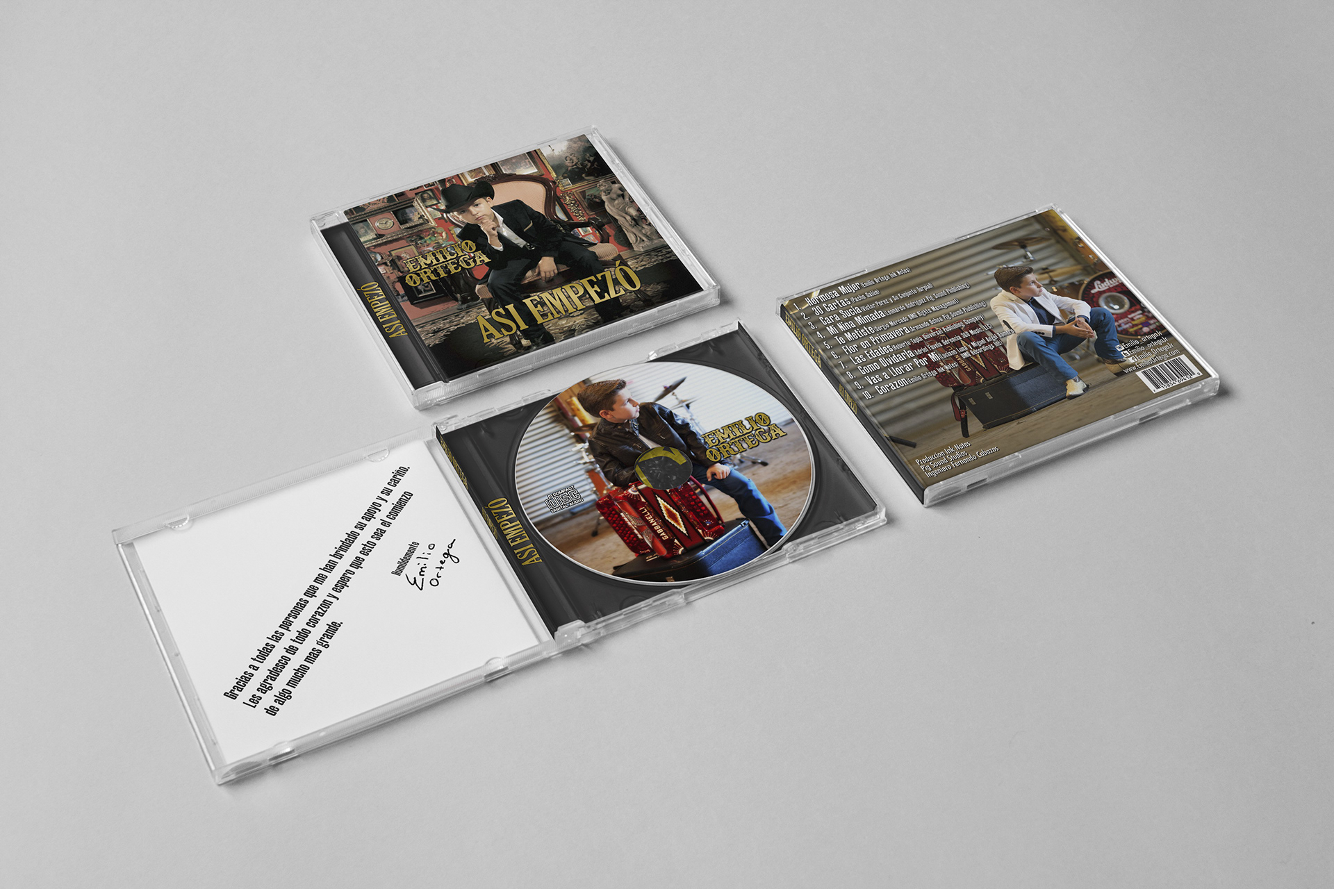 PROJECT: 2-PANEL JEWEL CASE & CD DESIGN | CLIENT: EMILIO ORTEGA