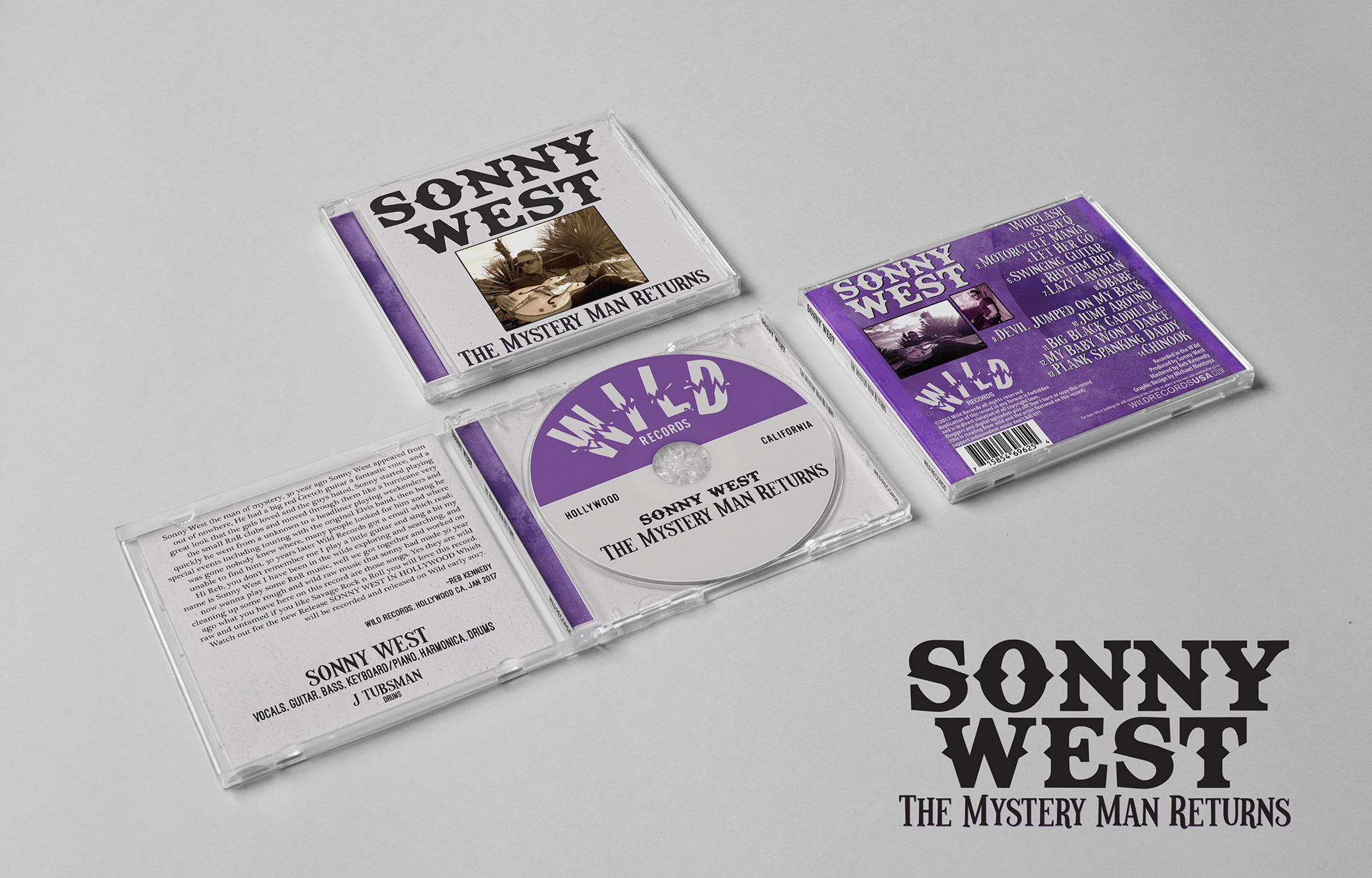 | PROJECT:THE MYSTERY MAN RETURNS | CLIENT: SONNY WEST | END PRODUCT: JEWEL CASE AND CD |