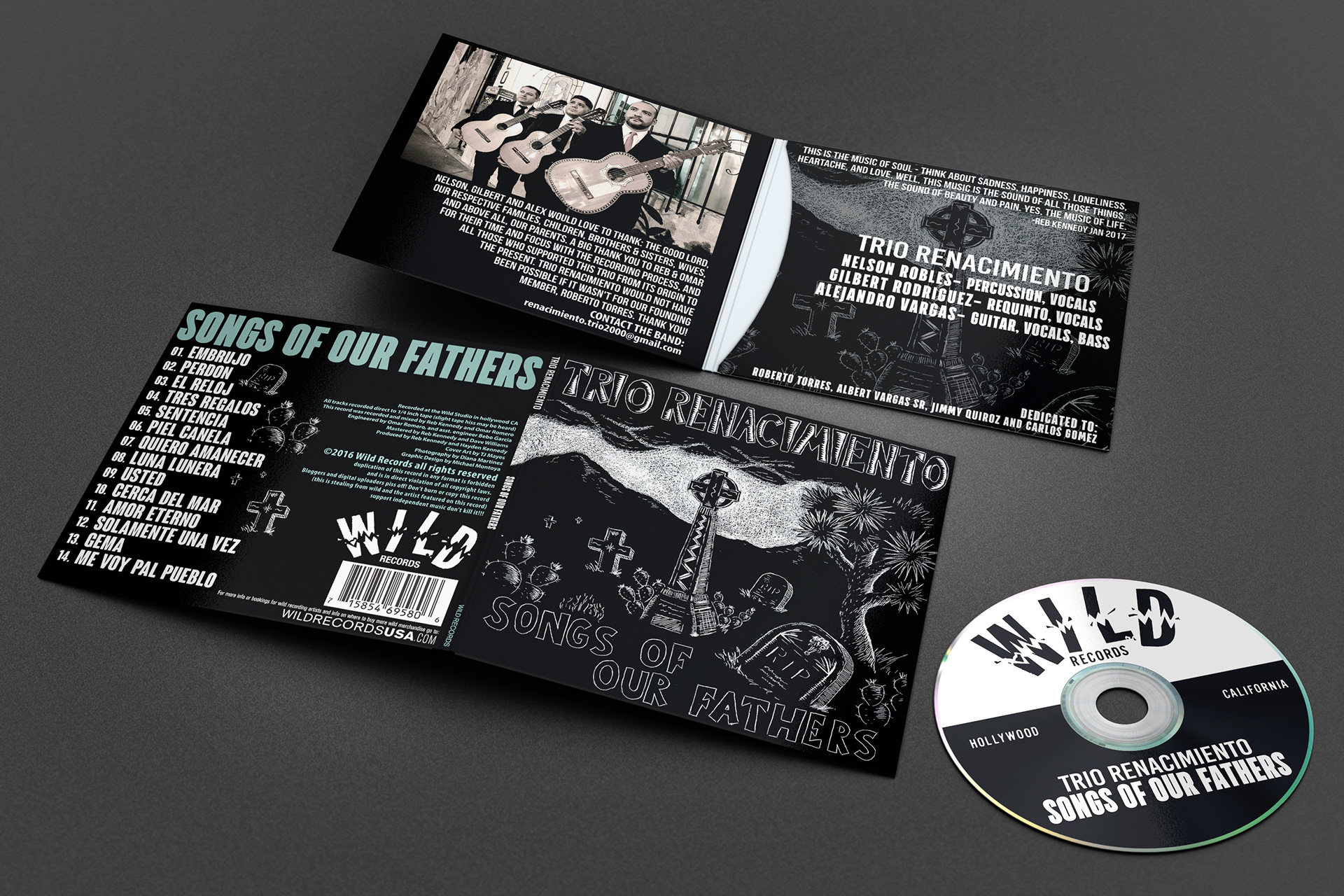 PROJECT: 4-PANEL ECOWALLET & CD DESIGN | CLIENT: WILD RECORDS