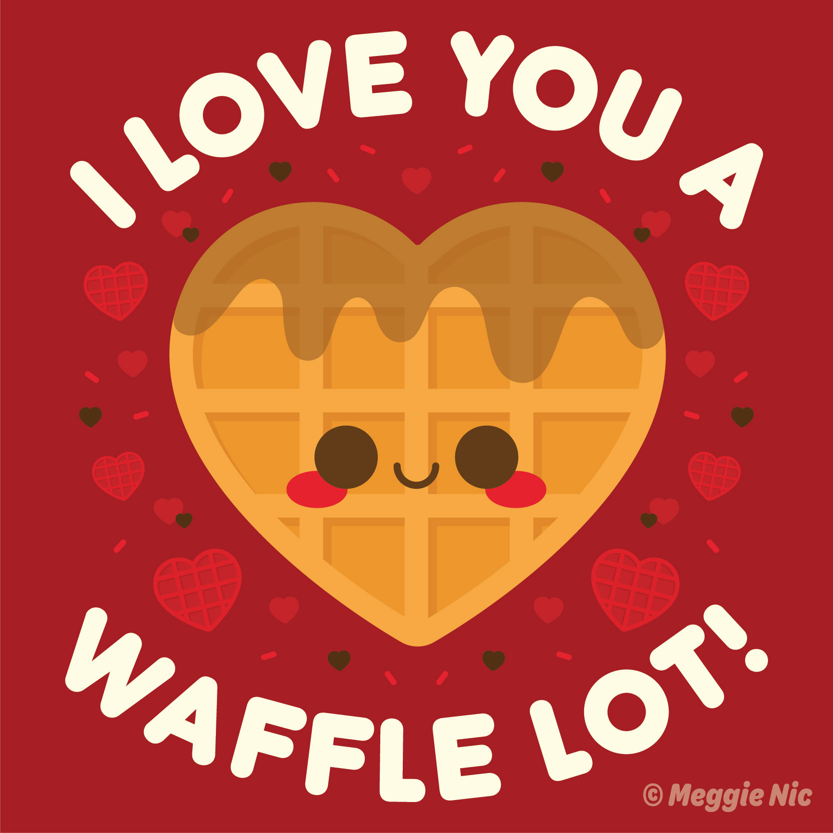 Valentine Waffle Collection: Waffle Illustration.
