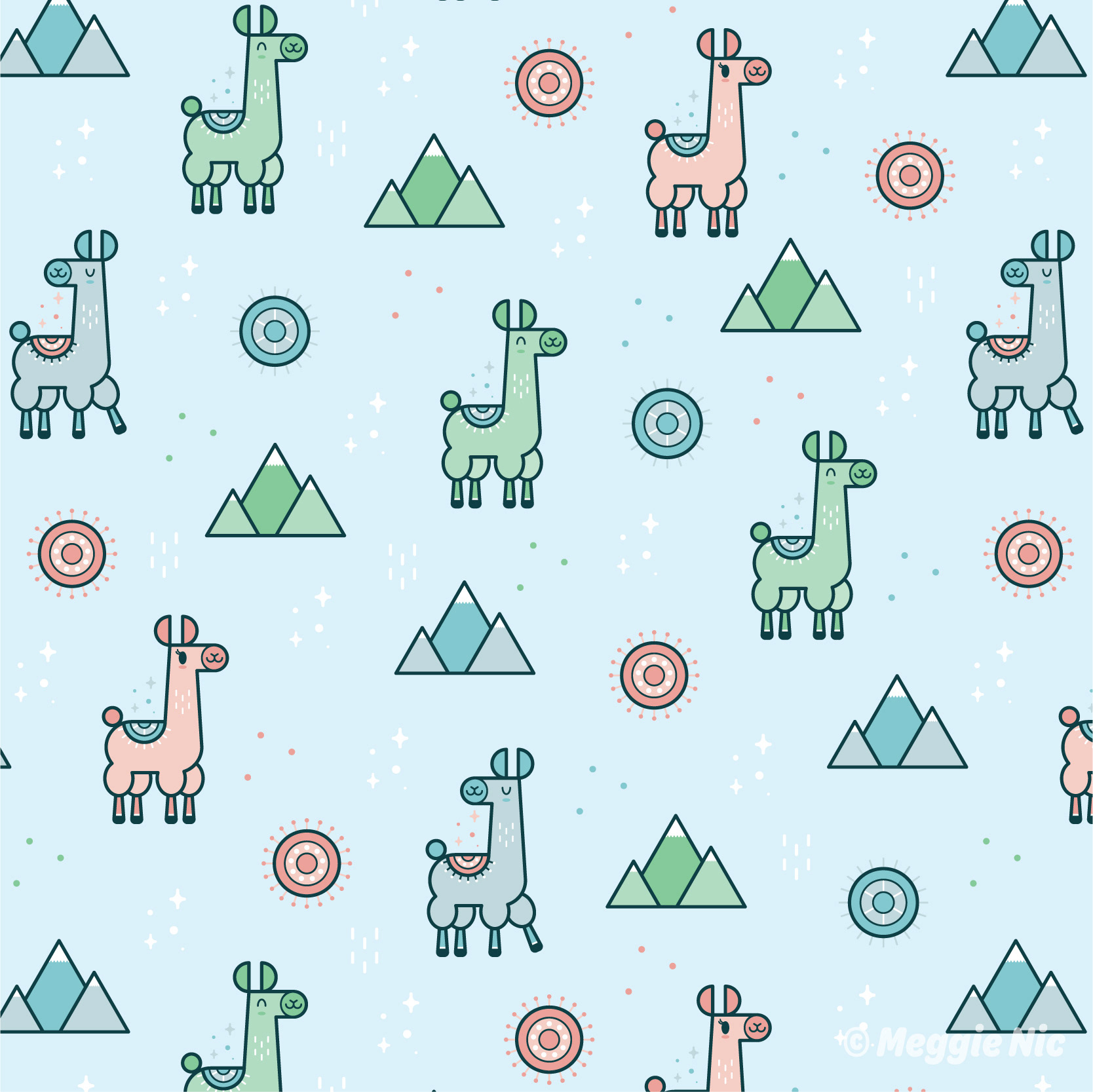 Llamas Collection: Llamas Pattern.