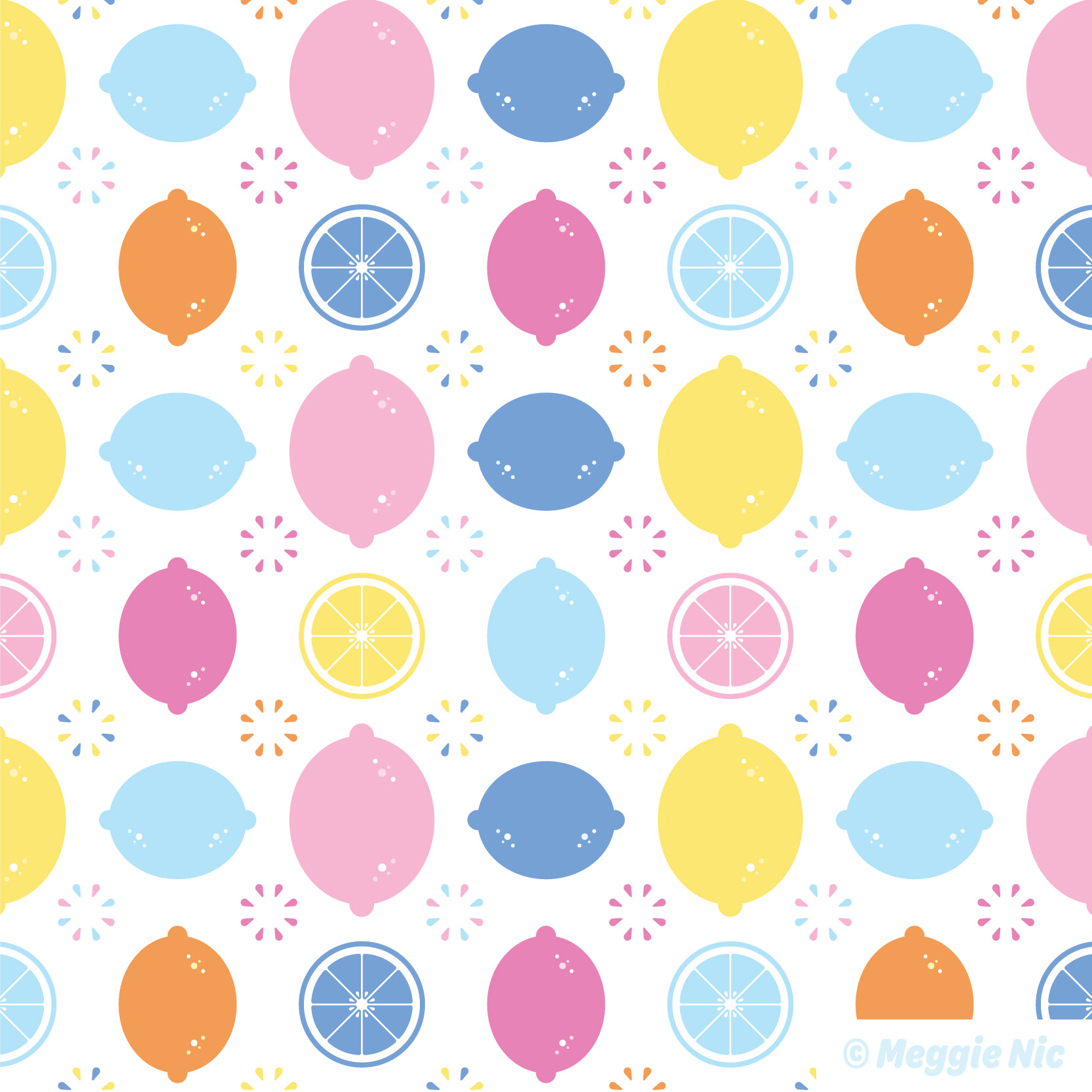Lemonade Collection: Lemon Pattern.