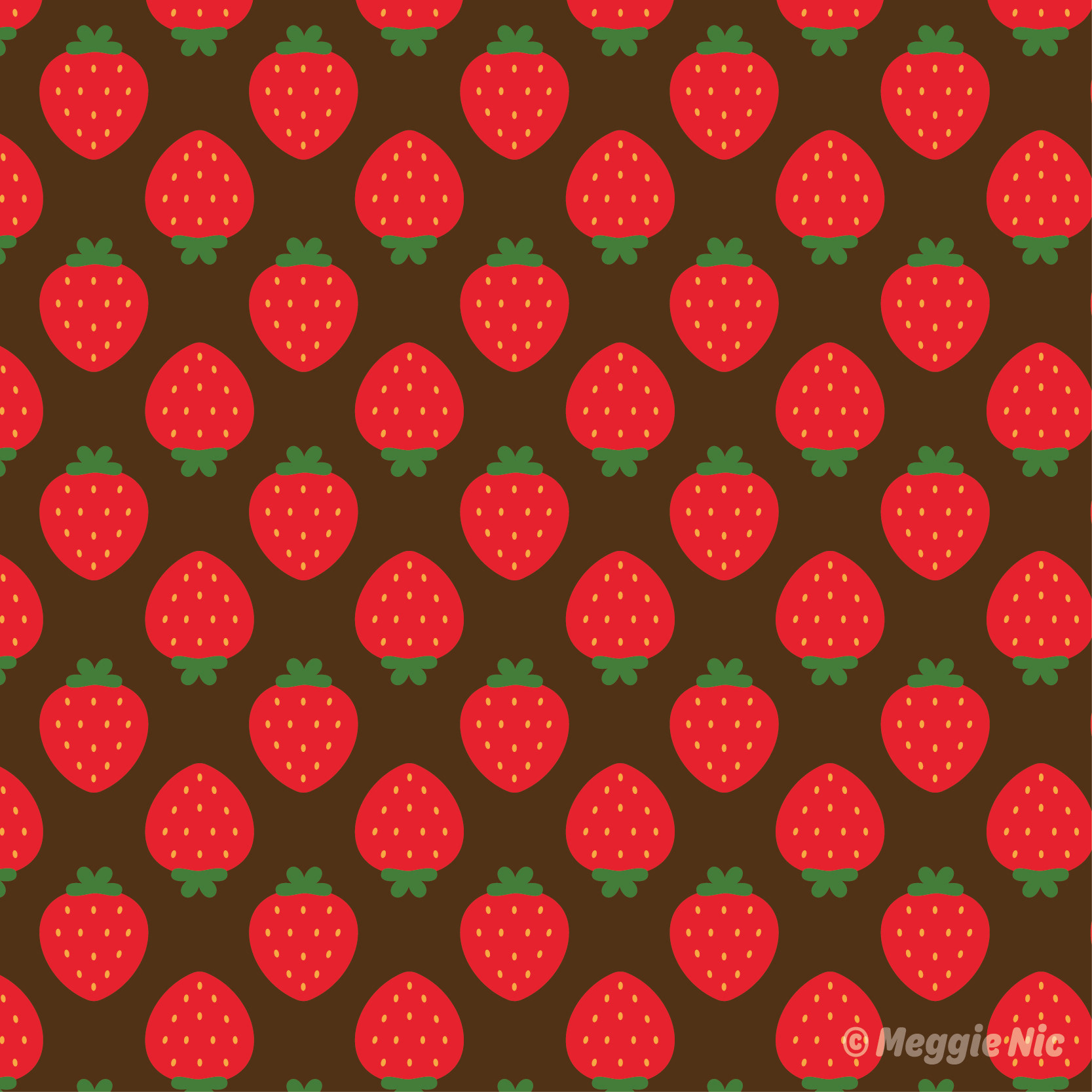Valentine Waffle Collection: Strawberry Pattern.