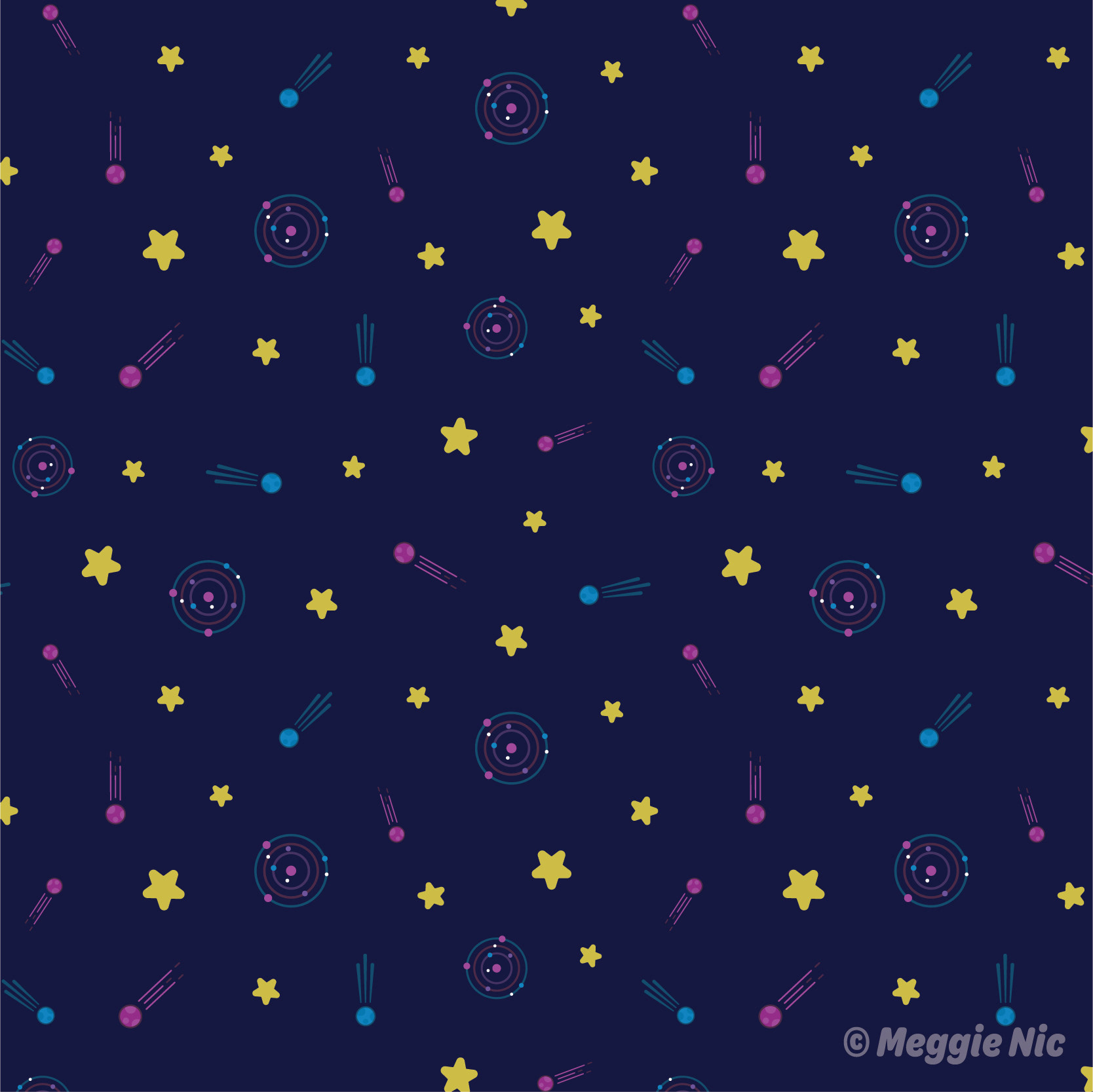 You're Outta This World Collection: Outer Space Pattern.