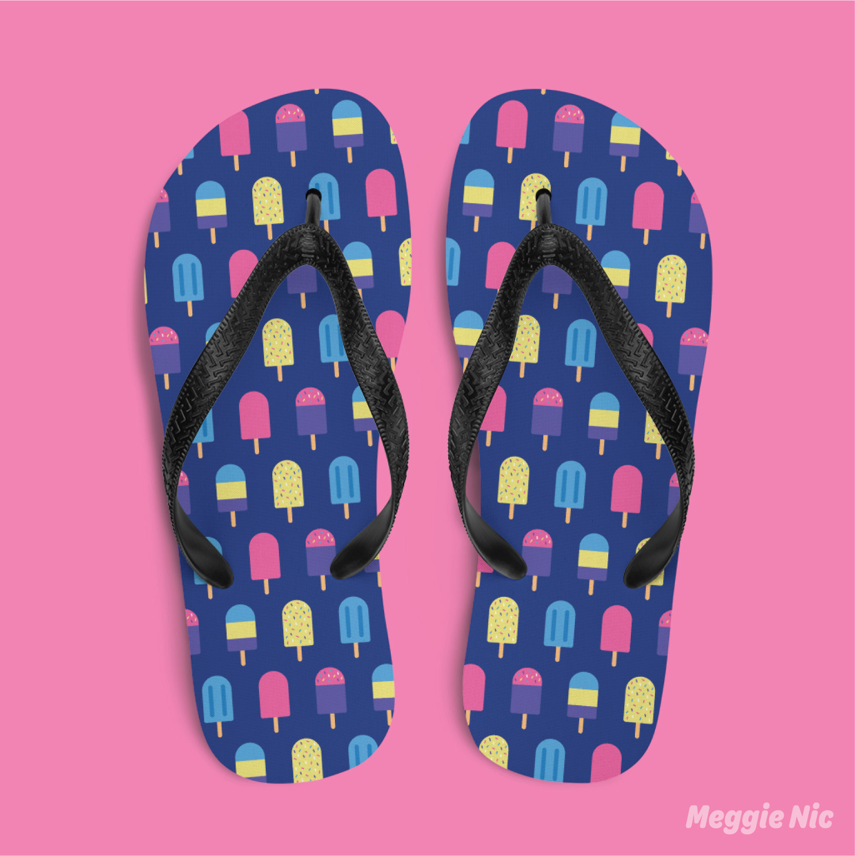 Popsicle Collection: Popsicle Flip Flops Mockup.
