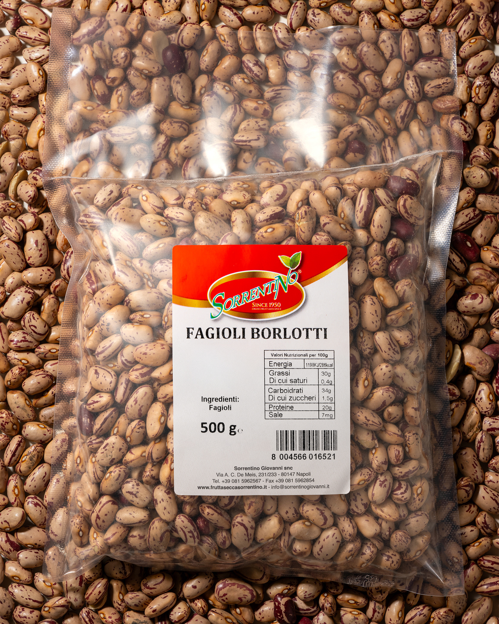 Frutta Secca Sorrentino - Fagioli Borlotti - Vista dall'alto