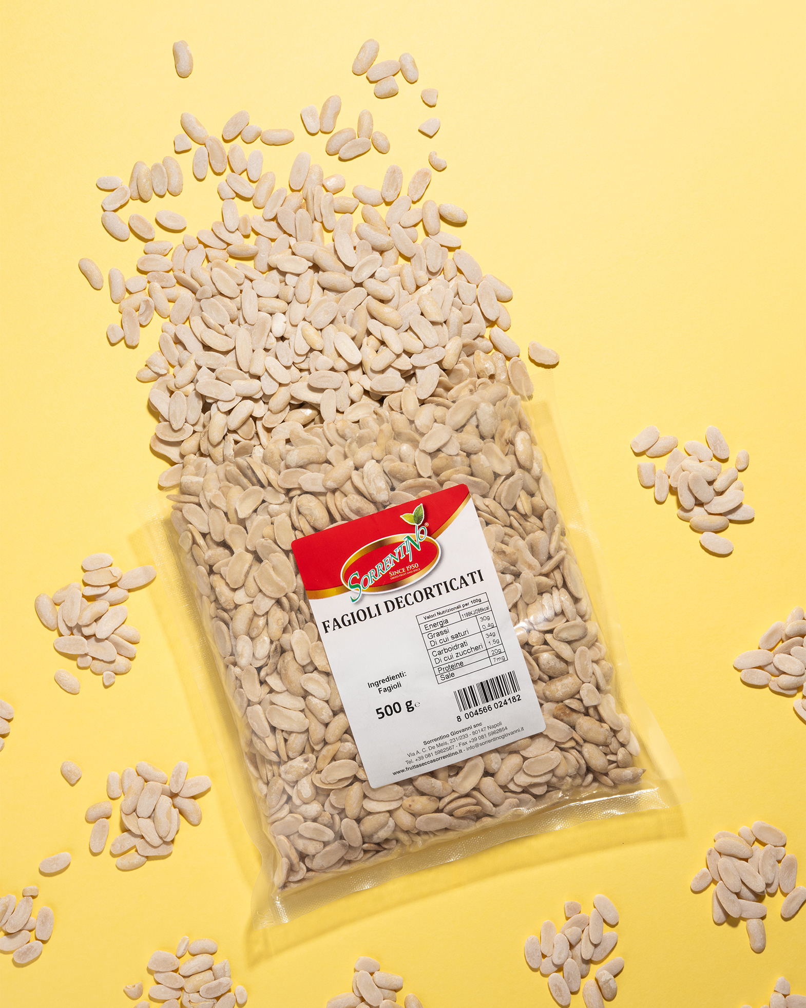 Frutta Secca Sorrentino - Fagioli Decorticati - Vista Aperta