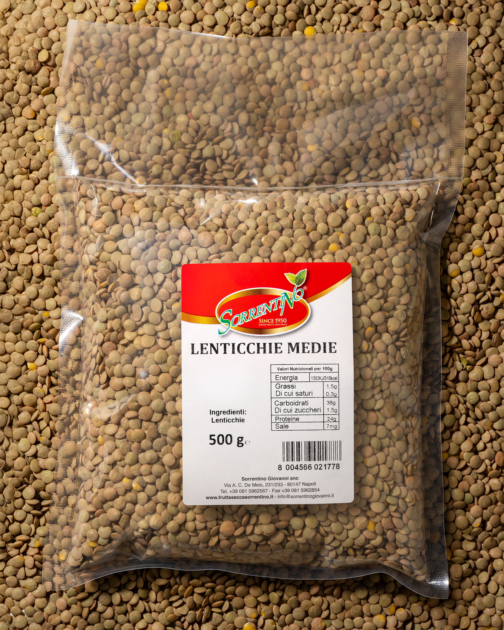 Frutta Secca Sorrentino - Lenticchie Medie - Vista dall'alto