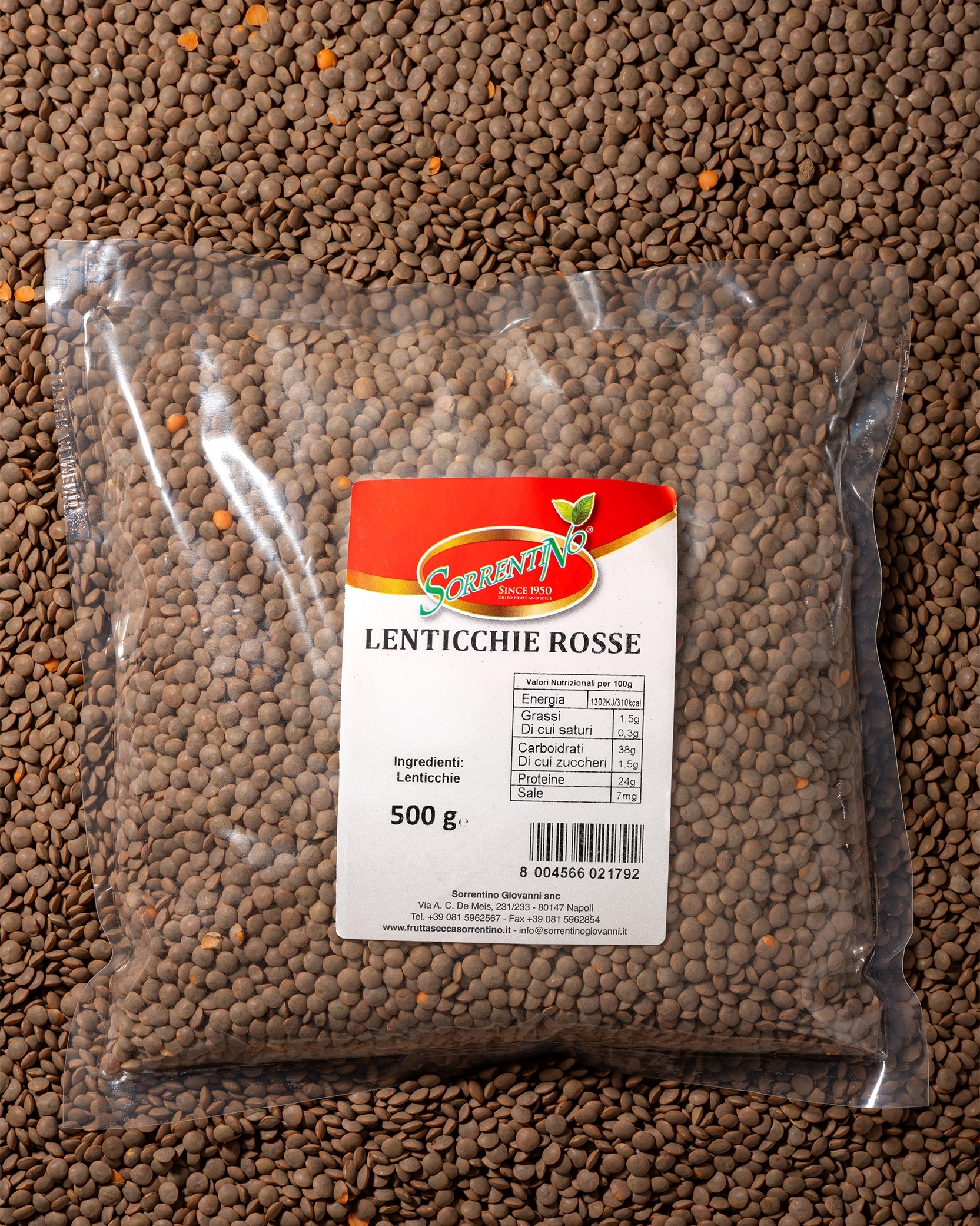 Frutta Secca Sorrentino - Lenticchie Rosse - Vista dall'alto