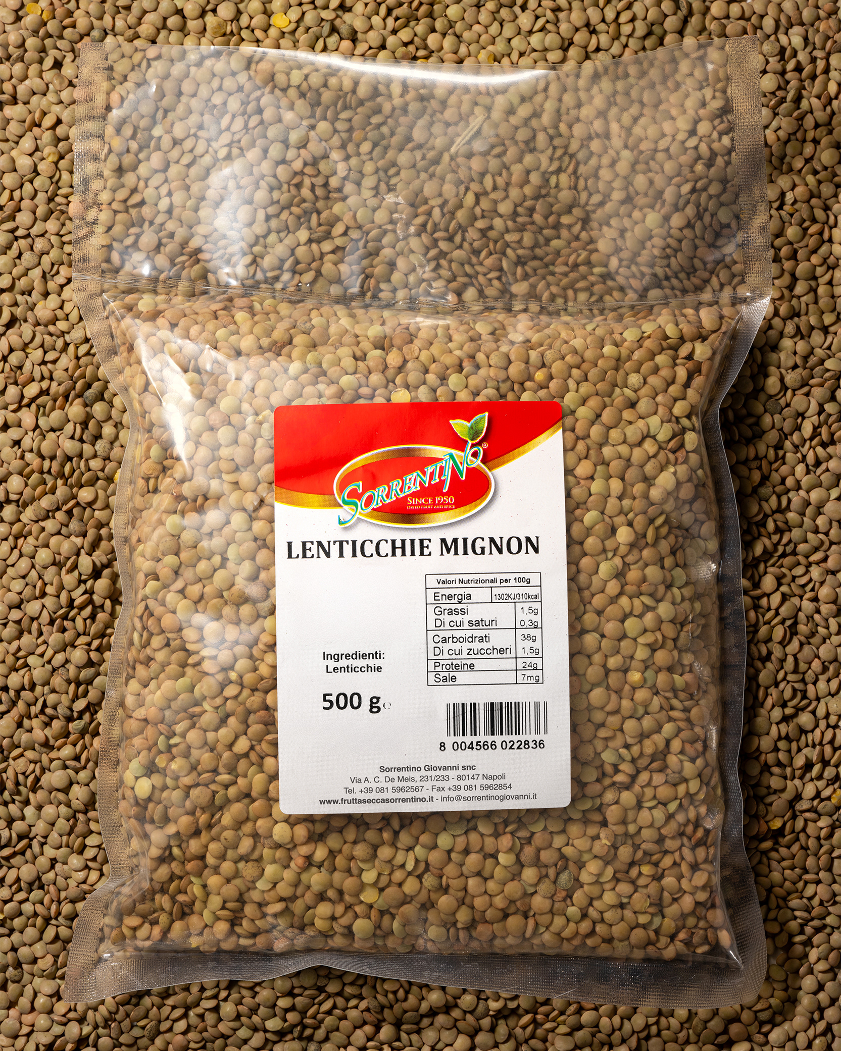 Frutta Secca Sorrentino - Lenticchie Mignon - Vista dall'alto