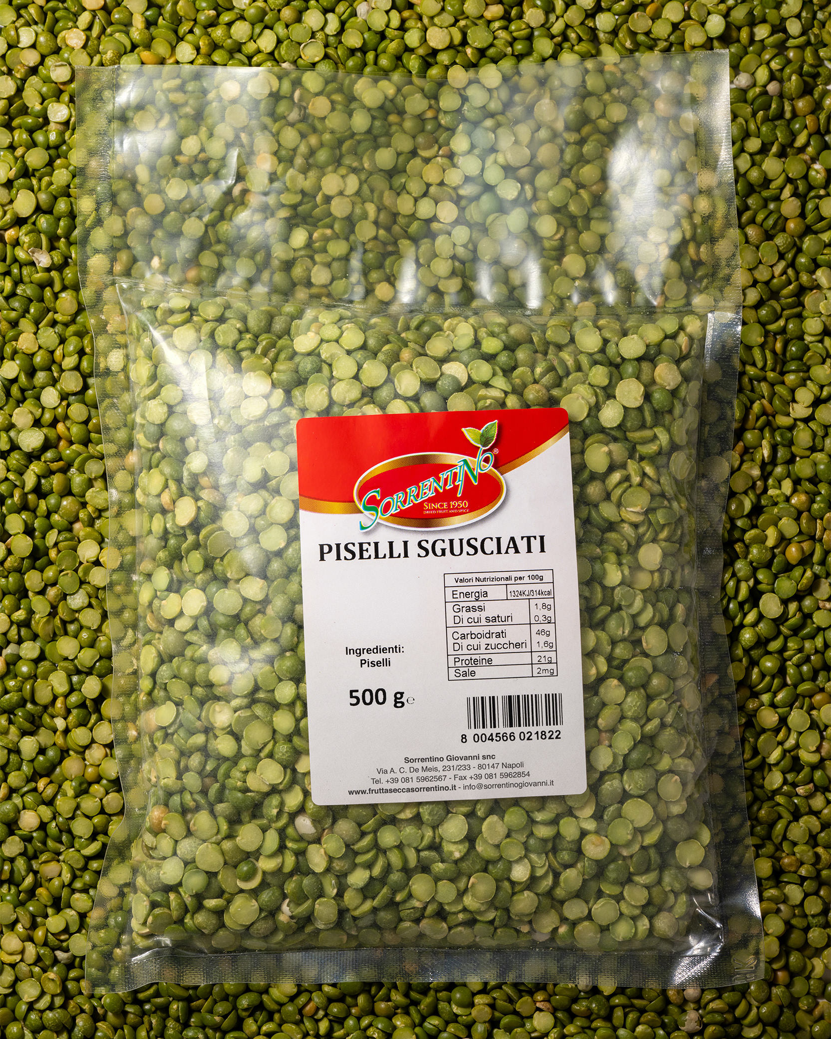 Frutta Secca Sorrentino - Piselli Sgusciati - Vista dall'alto