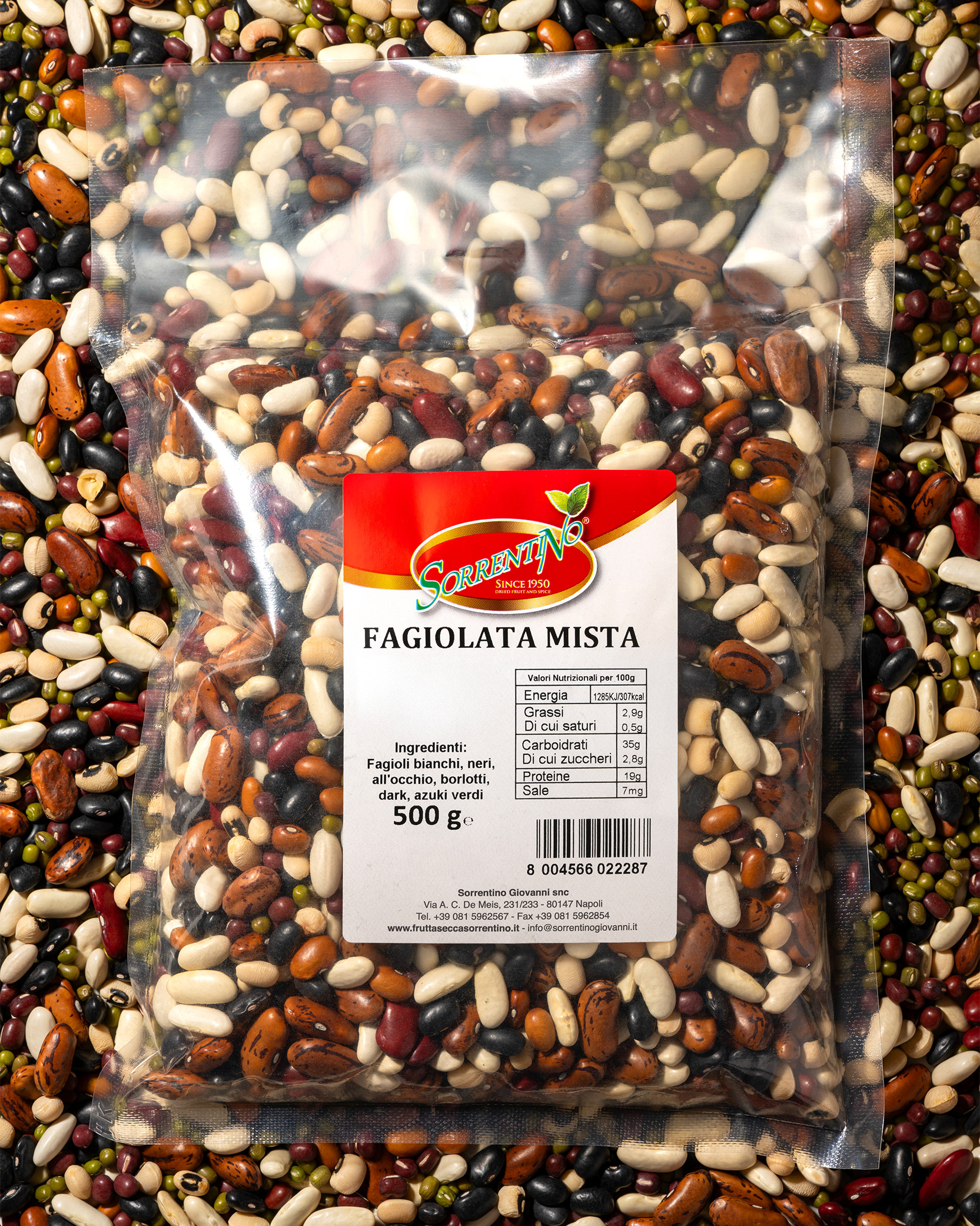 Frutta Secca Sorrentino - Fagiolata Mista - Vista dall'alto