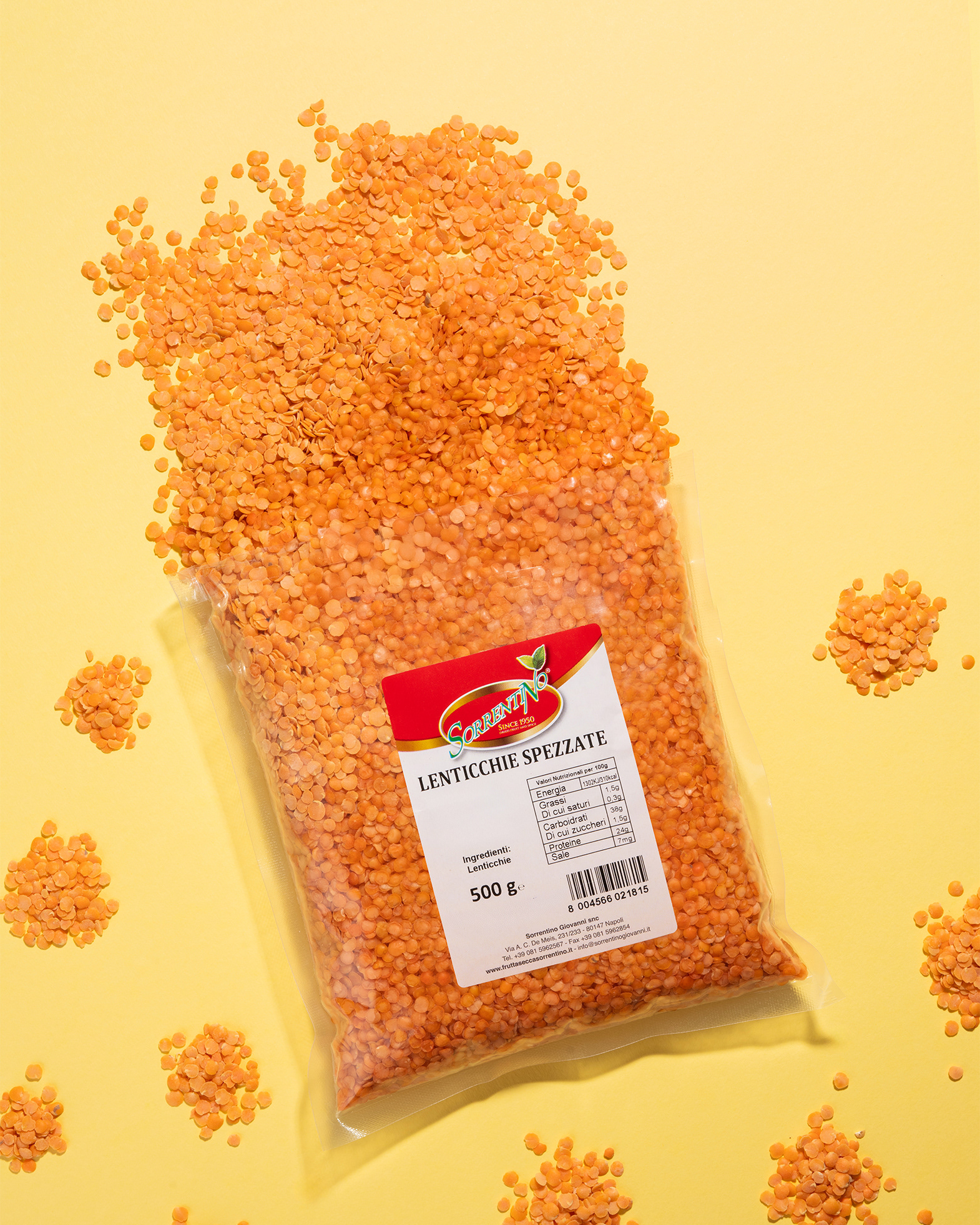 Frutta Secca Sorrentino - Lenticchie Spezzate - Vista Aperta