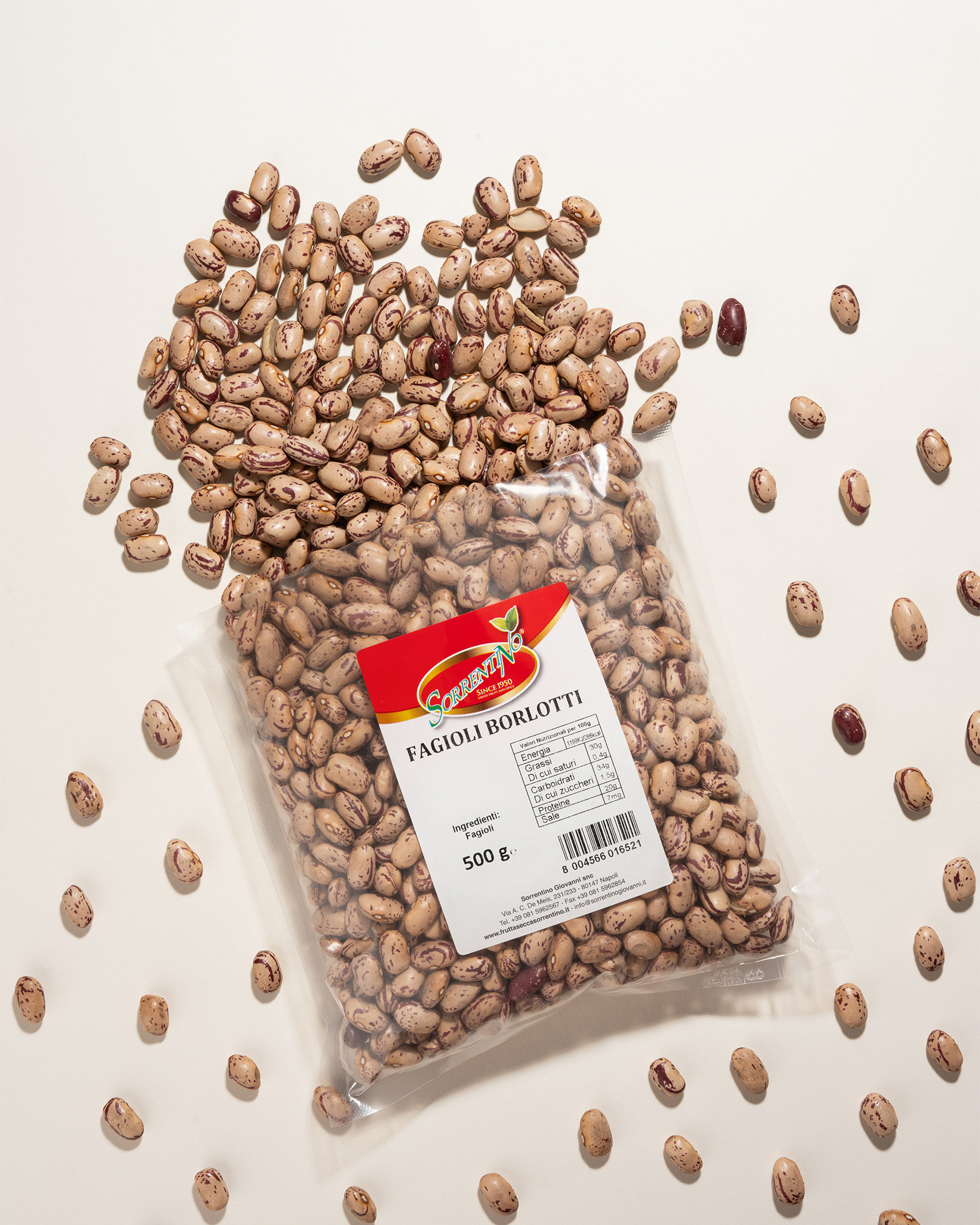 Frutta Secca Sorrentino - Fagioli Borlotti - Vista Aperta