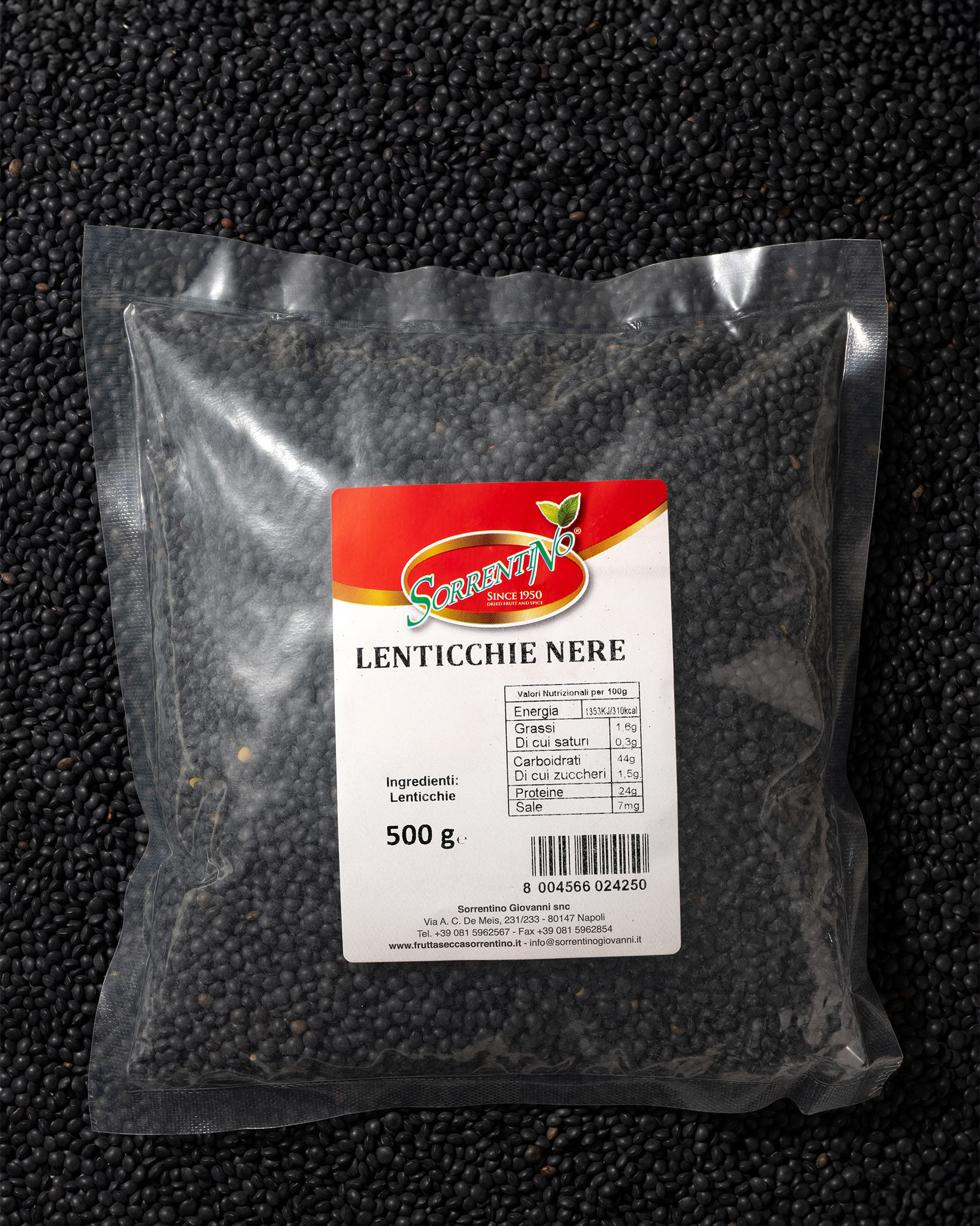 Frutta Secca Sorrentino - Lenticchie Nere - Vista dall'alto